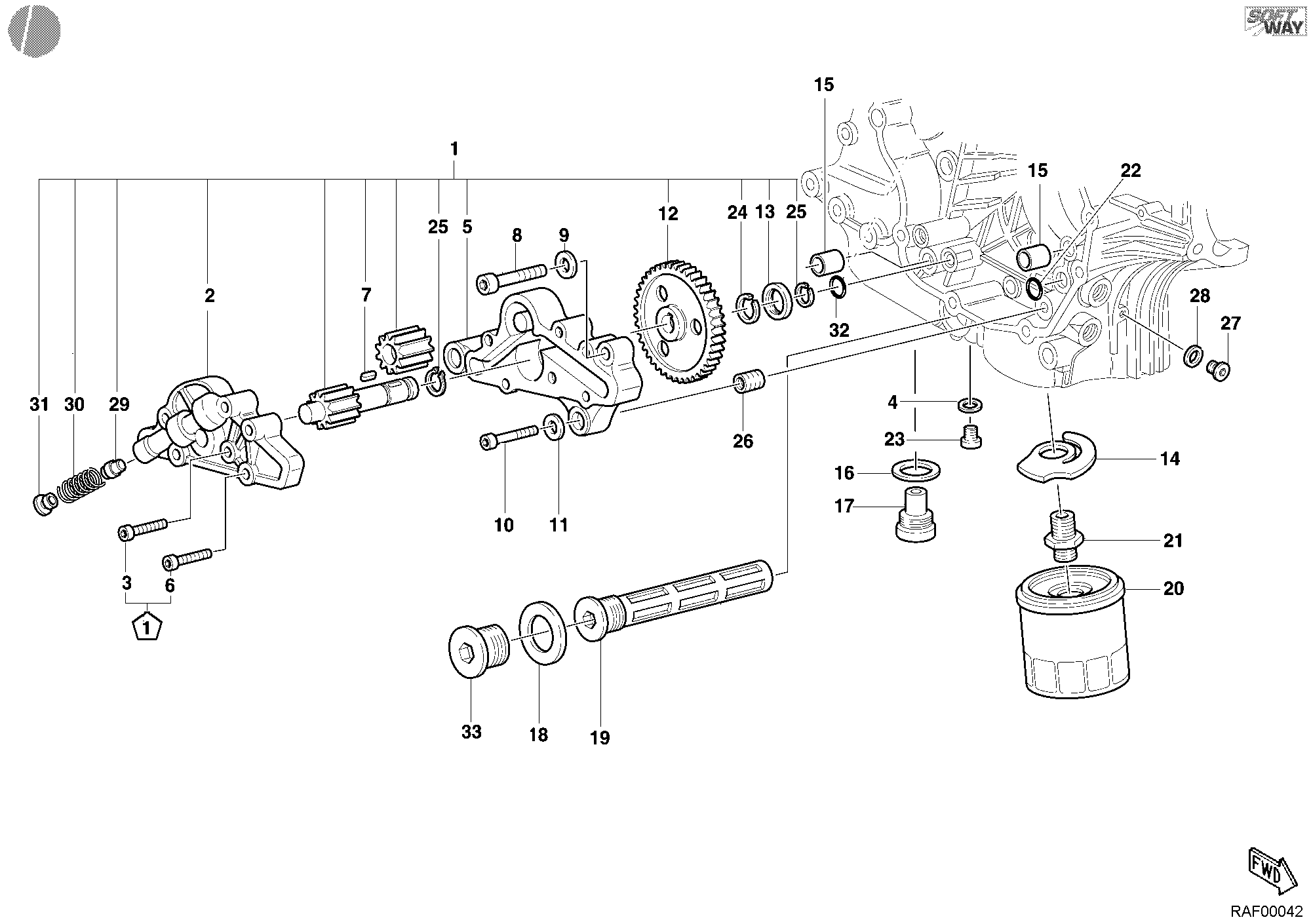 009 POMPE A HUILE FILTRE POUR SUPERBIKE 998 2002