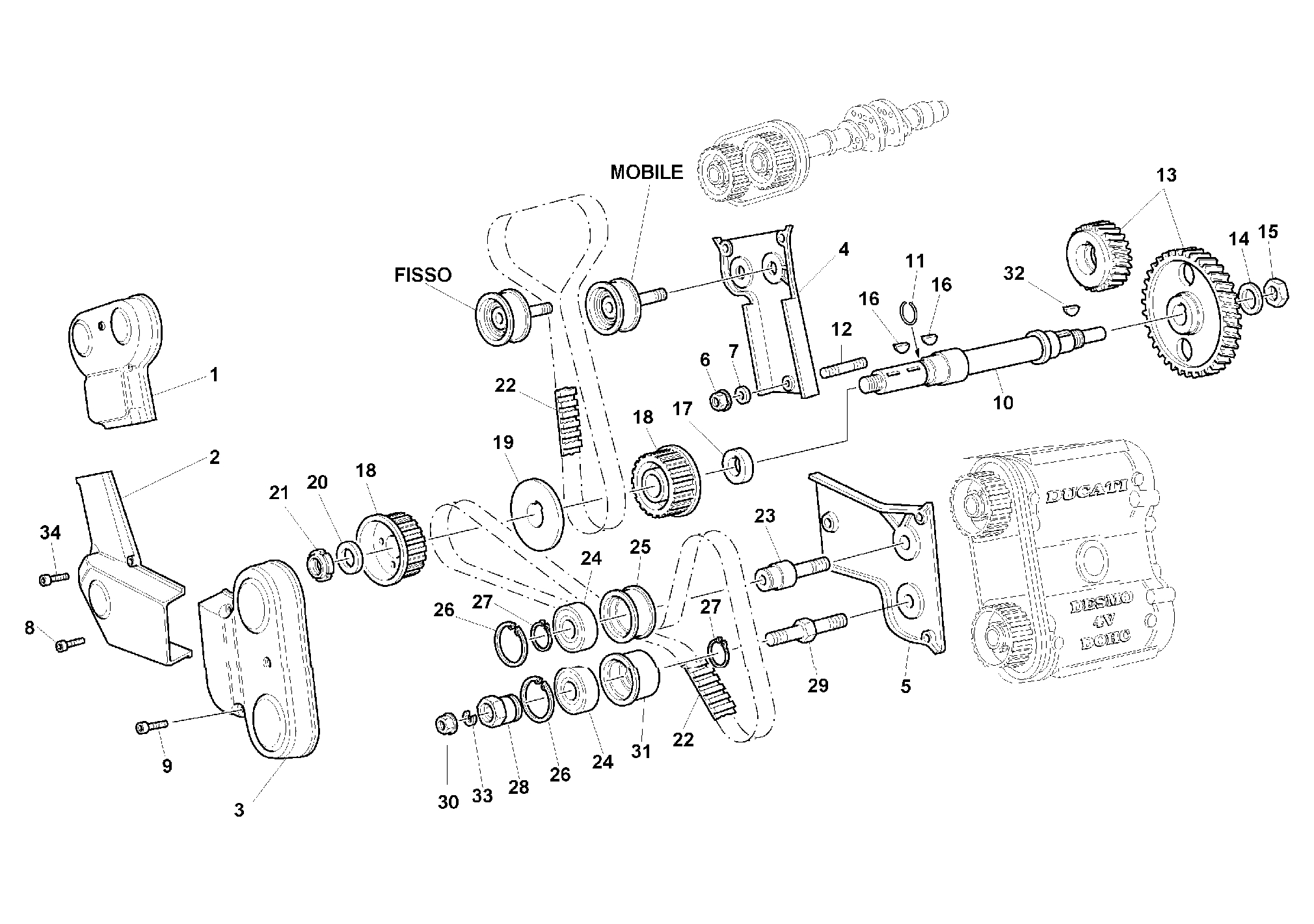 008 COURROIE DISTRIBUTION POUR SUPERBIKE 996 SPS II 1999