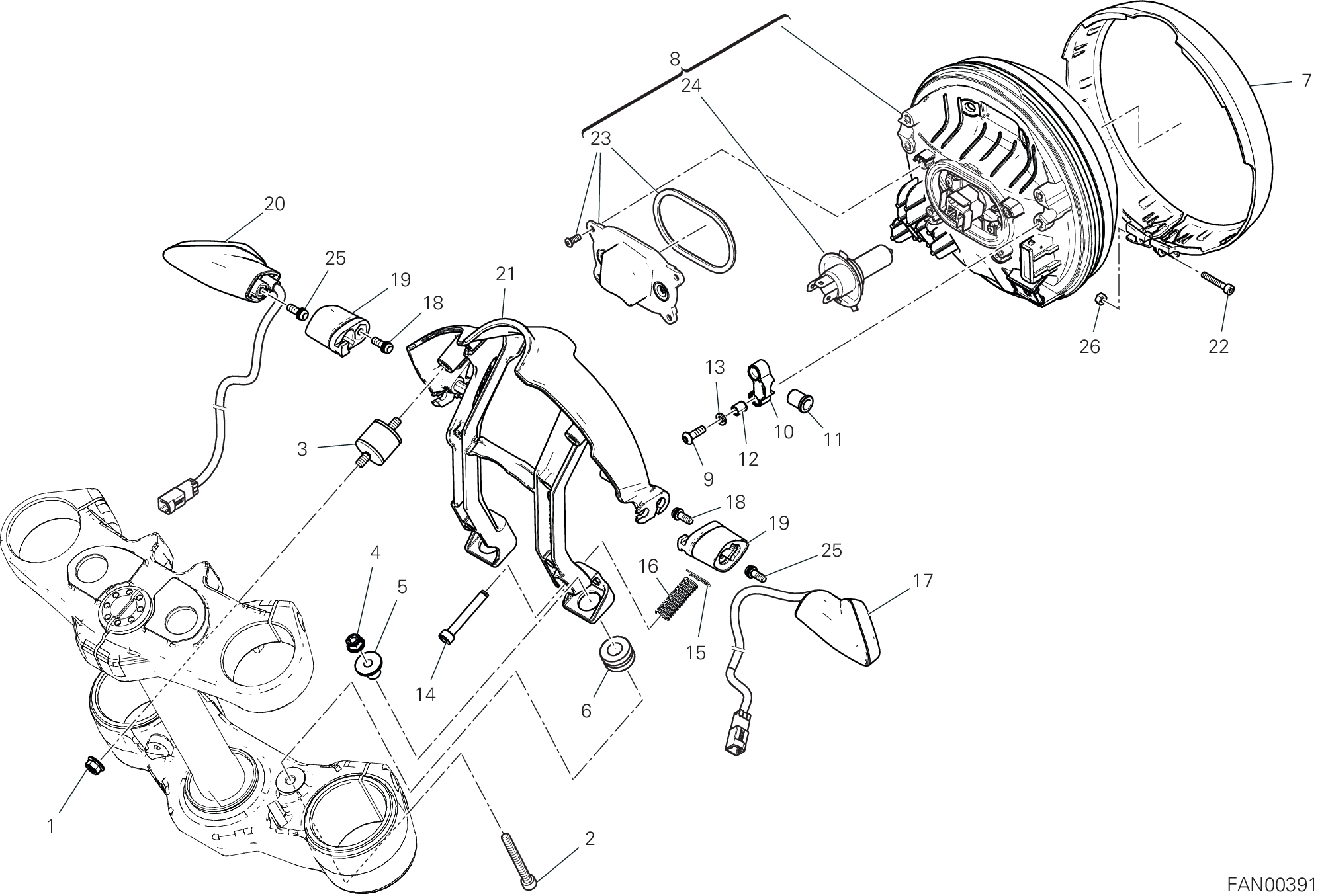 14A FEU AVANT POUR SCRAMBLER 1100 DARK PRO 2021