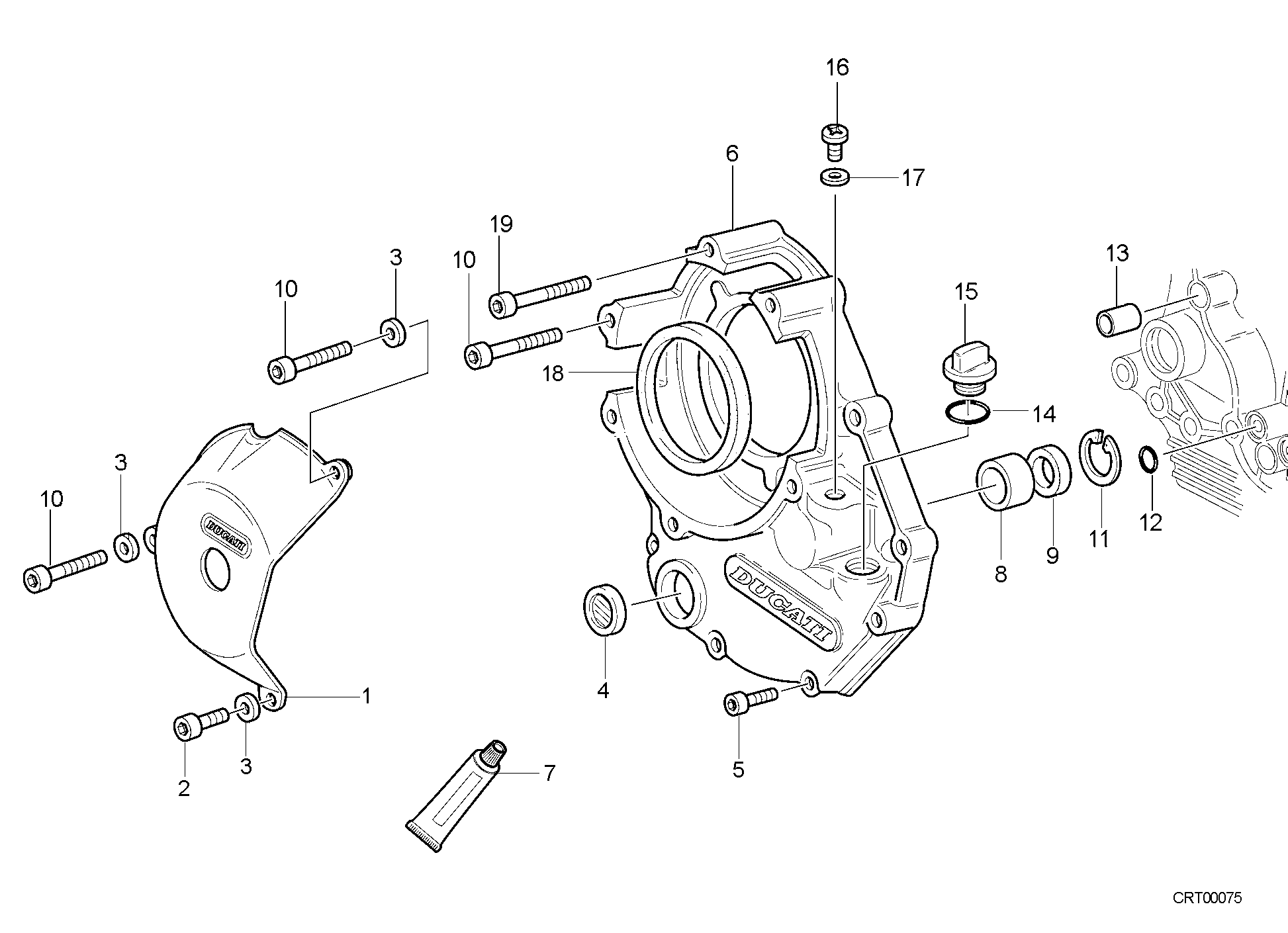 005 COUVERCLE EMBRAYAGE POUR SUPERBIKE 996 RS 2001