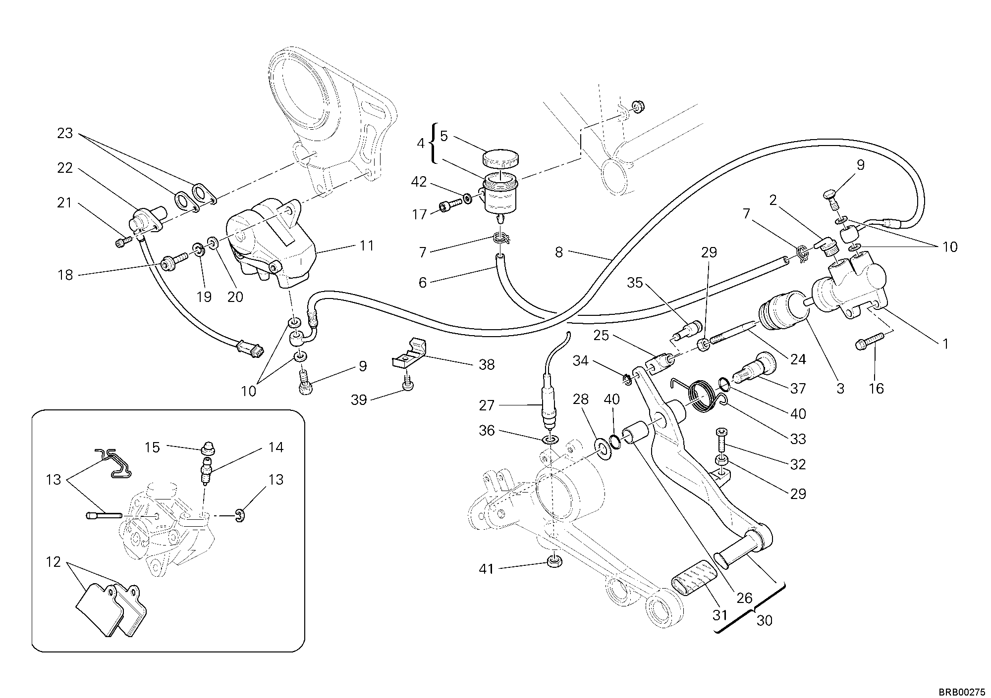030 SYSTEME DE FREIN ARRIERE POUR MONSTER S4R 2008