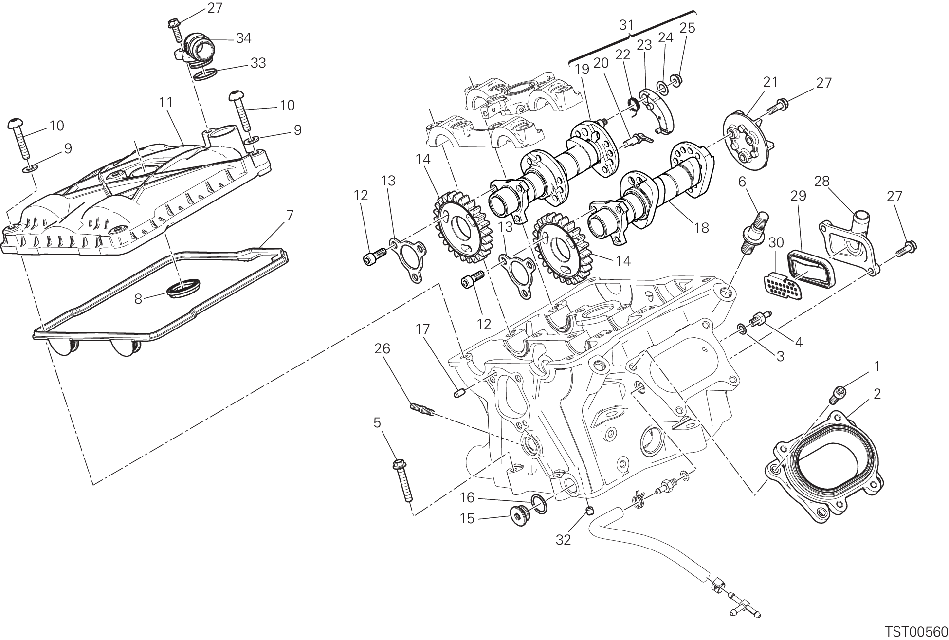 13A CULASSE VERTICALE DISTRIBUTION POUR SUPERBIKE 959 PANIGALE ABS 2017