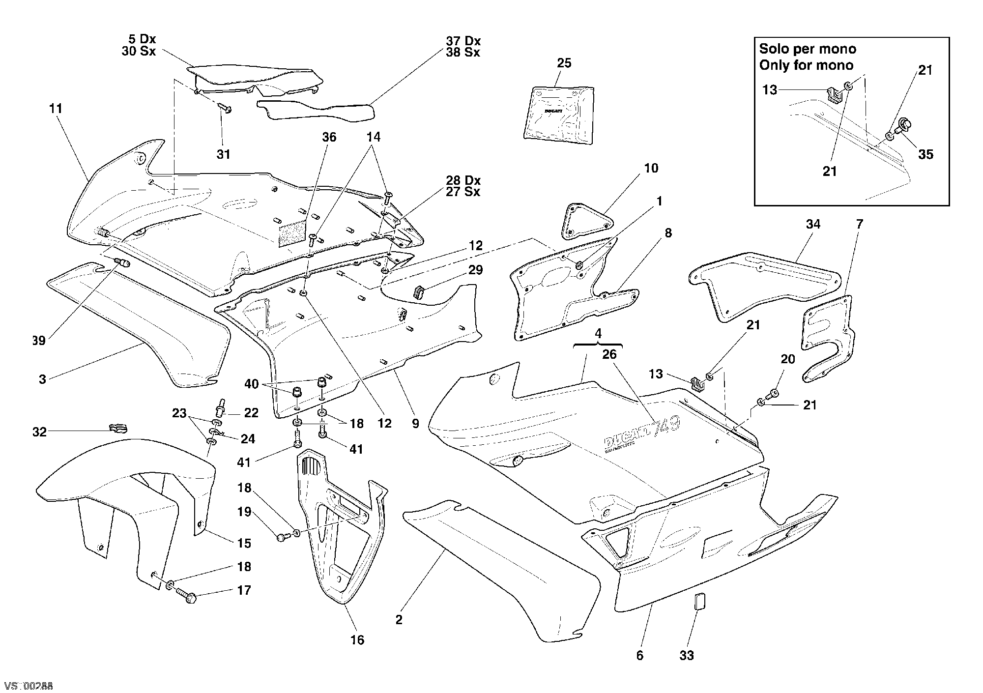 34A HABILLAGE POUR SUPERBIKE 749 2004