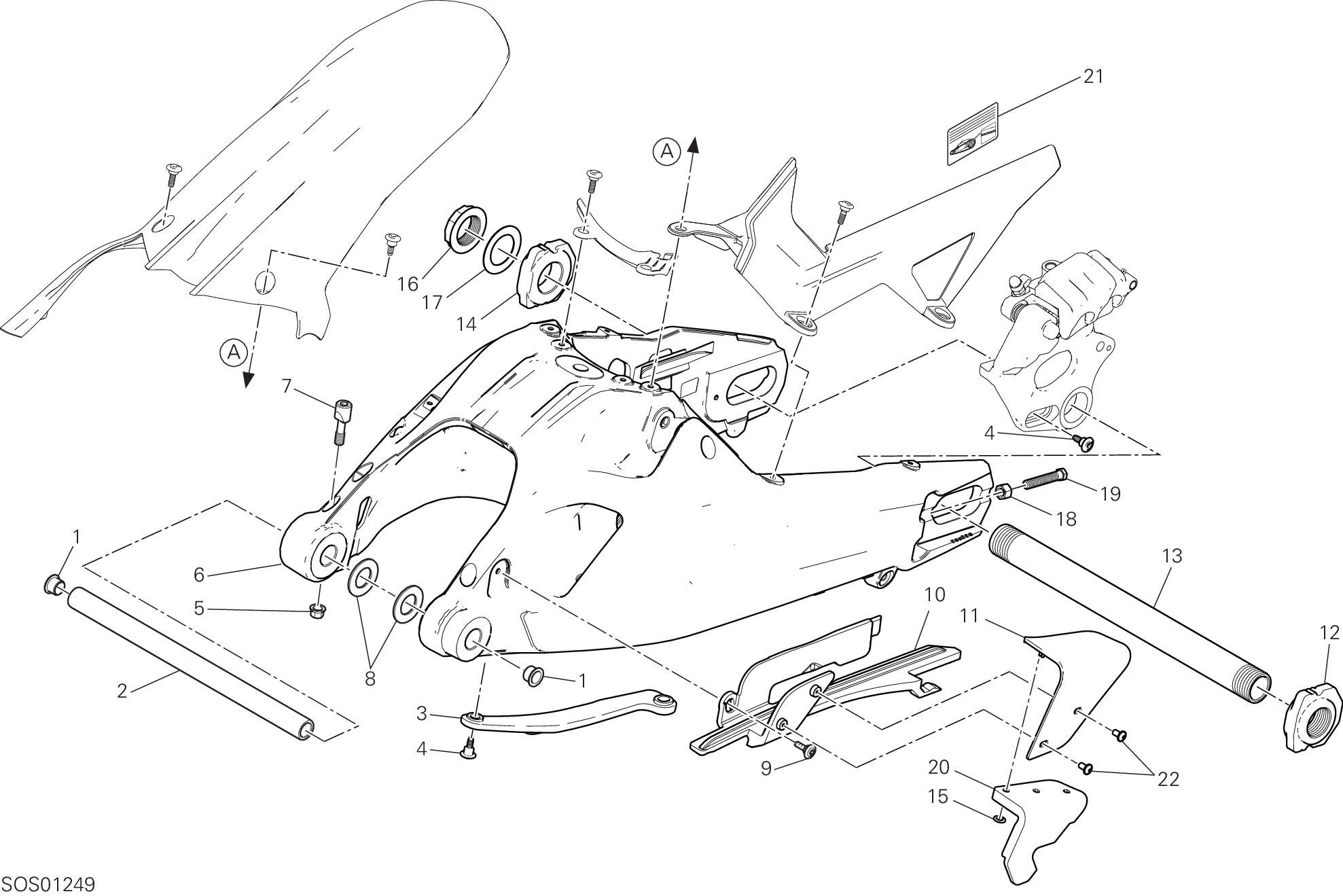 28A BRAS OSCILLANT POUR MULTISTRADA 1260 ENDURO 2019