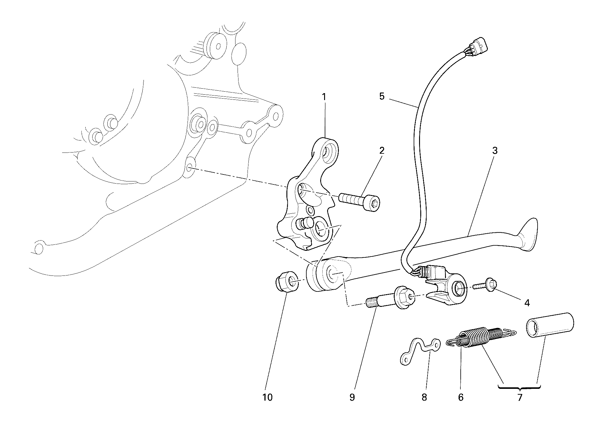 017 BEQUILLE LATERALE POUR MONSTER S2R 800 2005