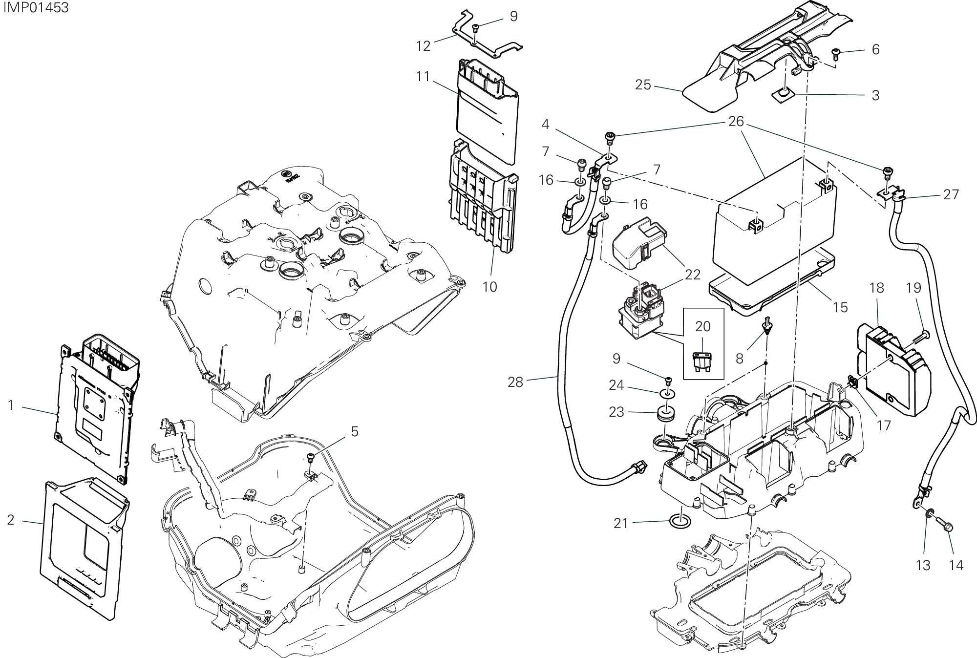 13D SUPPORT BATTERIE POUR SUPERBIKE PANIGALE V4 2024