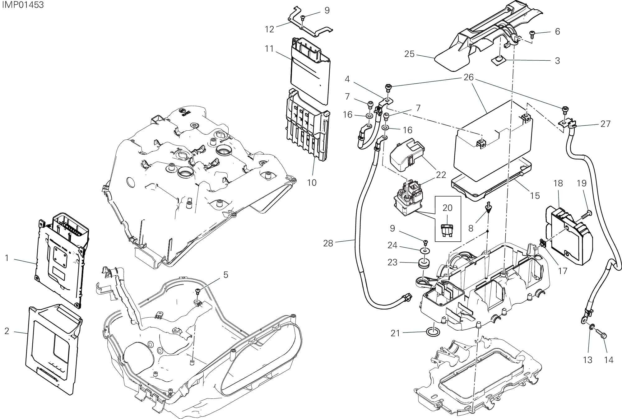 13D SUPPORT BATTERIE POUR SUPERBIKE PANIGALE V4 2023