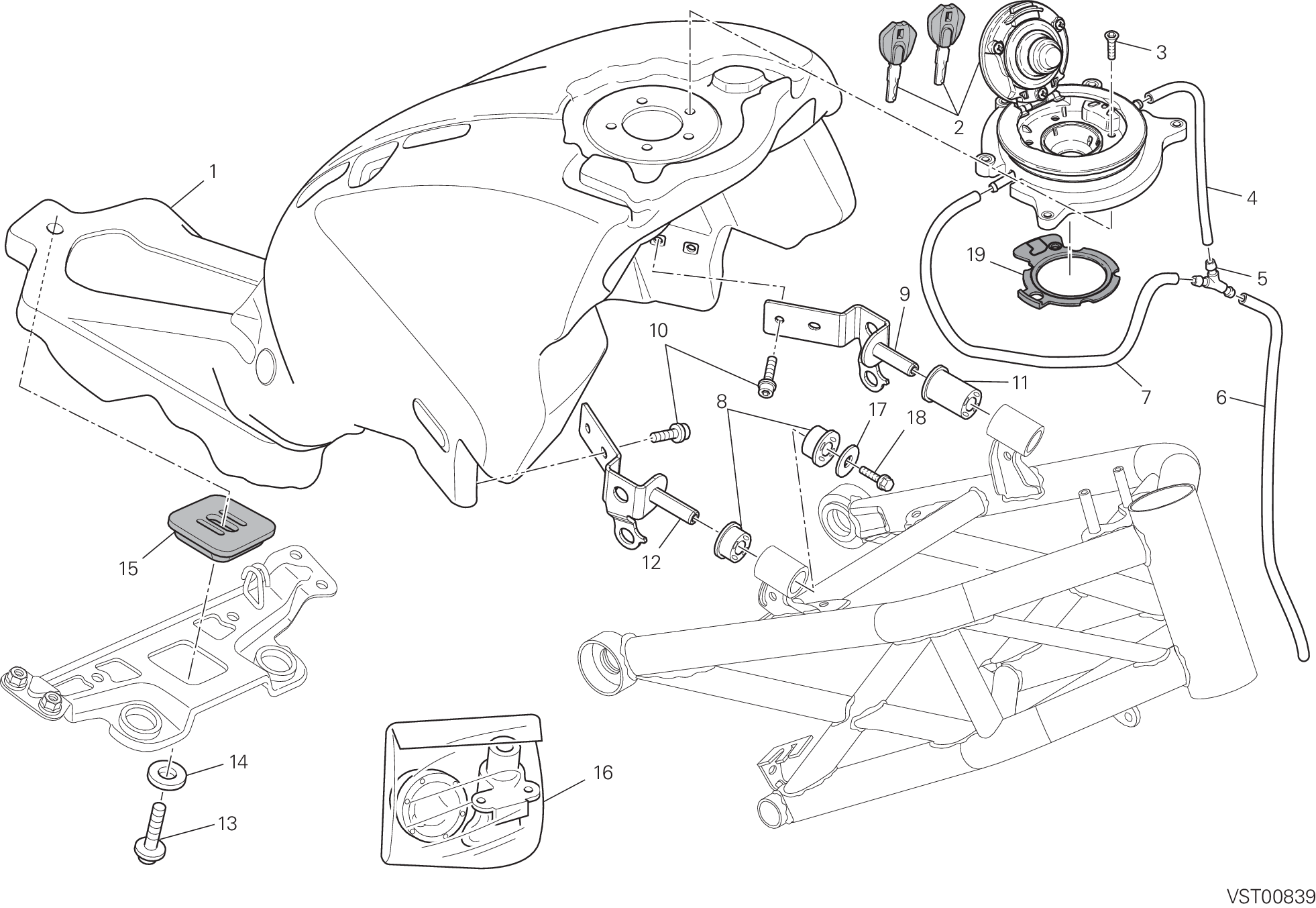 035 RESERVOIR CARBURANT POUR MONSTER 696 2008