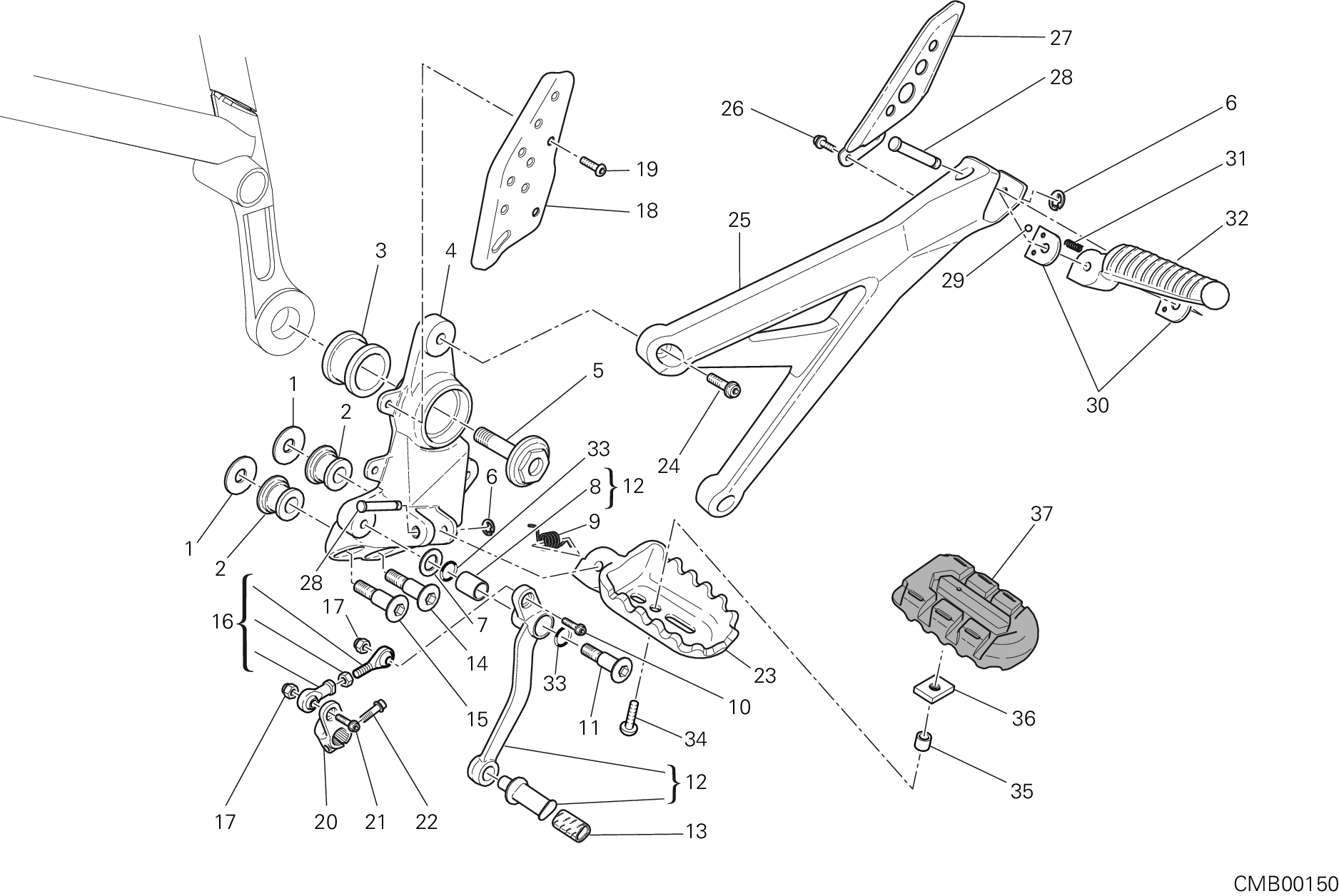 31A REPOSE PIED GAUCHE POUR HYPERMOTARD 1100 2008