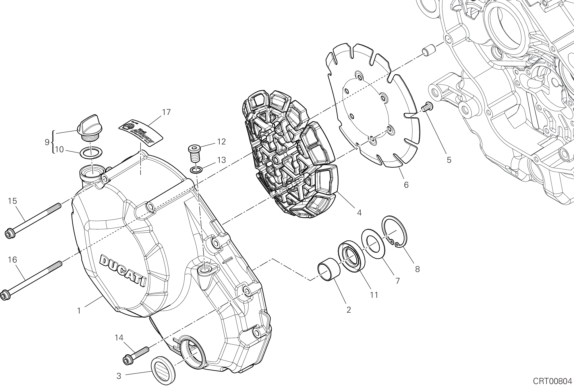 04A COUVERCLE EMBRAYAGE POUR HYPERMOTARD 950 RVE 2022