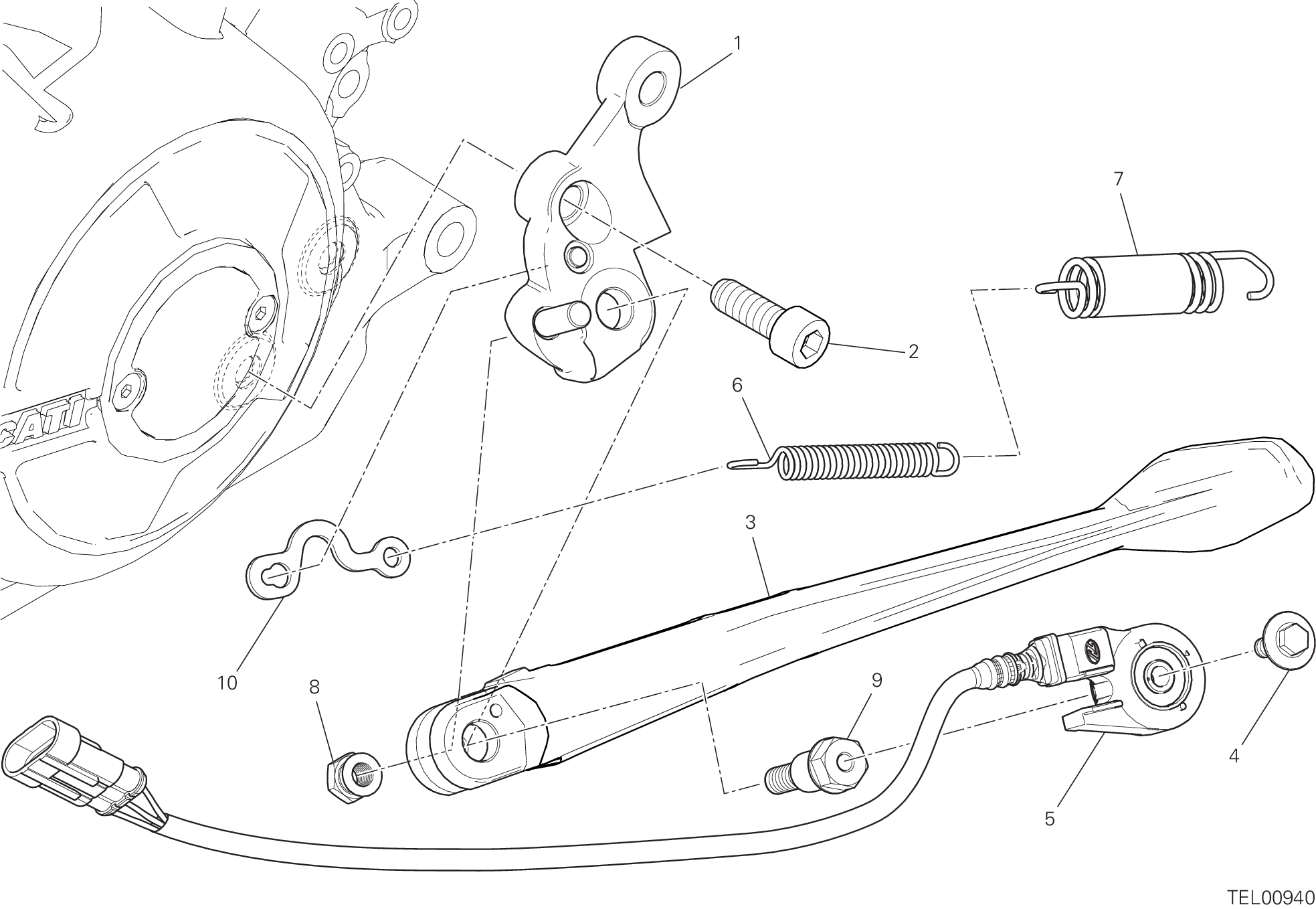 22A BEQUILLE LATERALE POUR XDIAVEL 2020