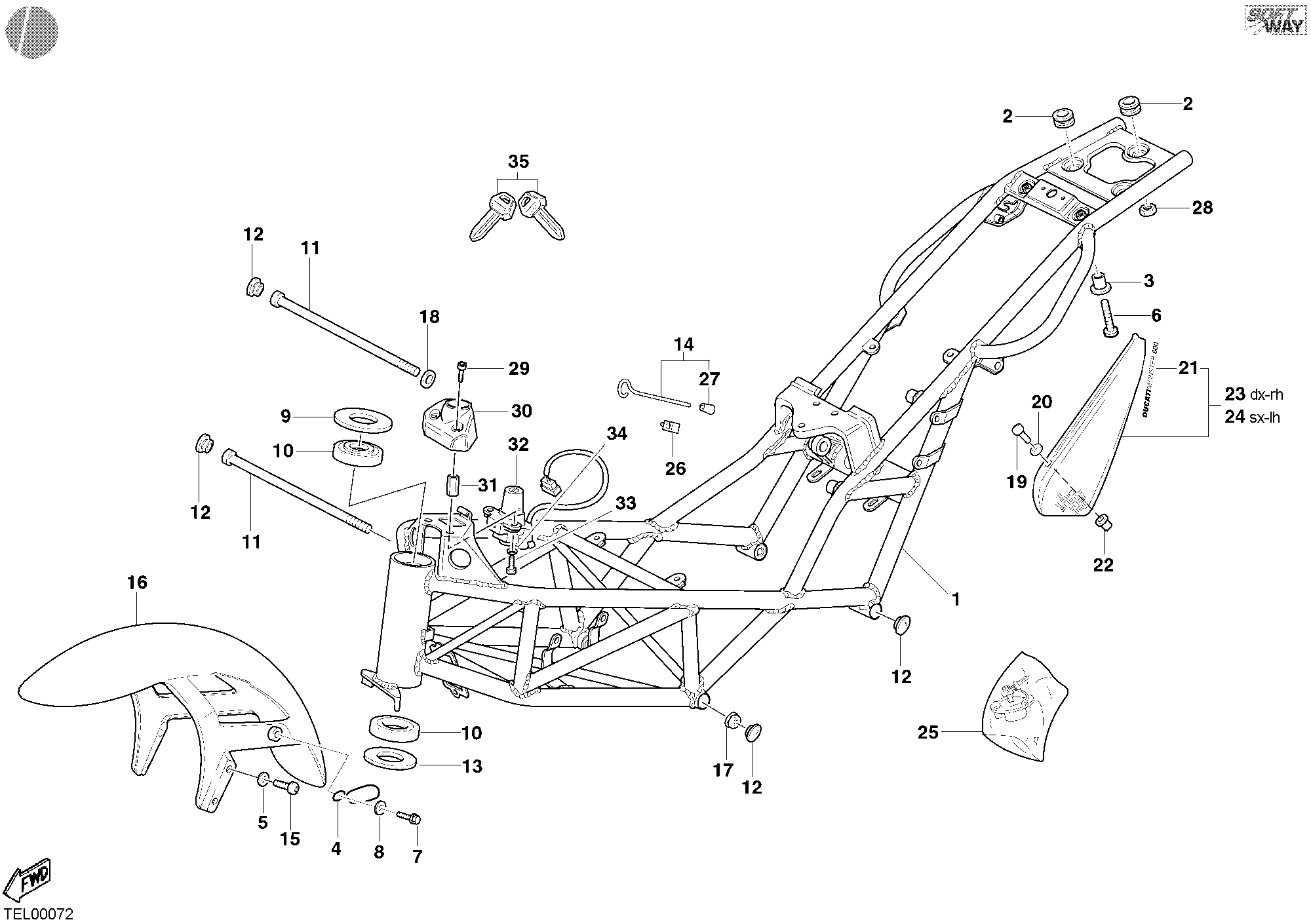 031 CADRE POUR MONSTER 600 2001