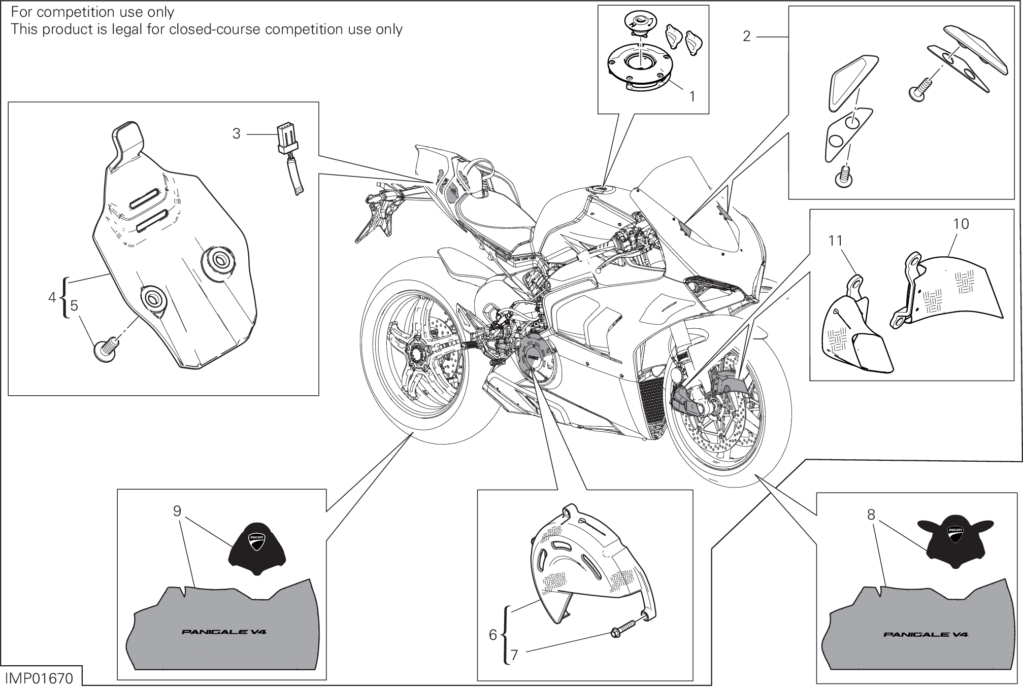 39A ACCESSOIRES POUR SUPERBIKE PANIGALE V4 2023 BEZZECCHI RACING REPLICA 2024