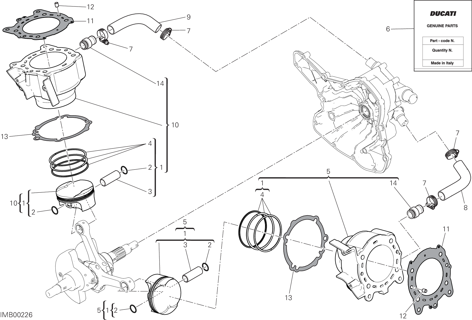 007 CYLINDRES PISTONS POUR MULTISTRADA 950 2017