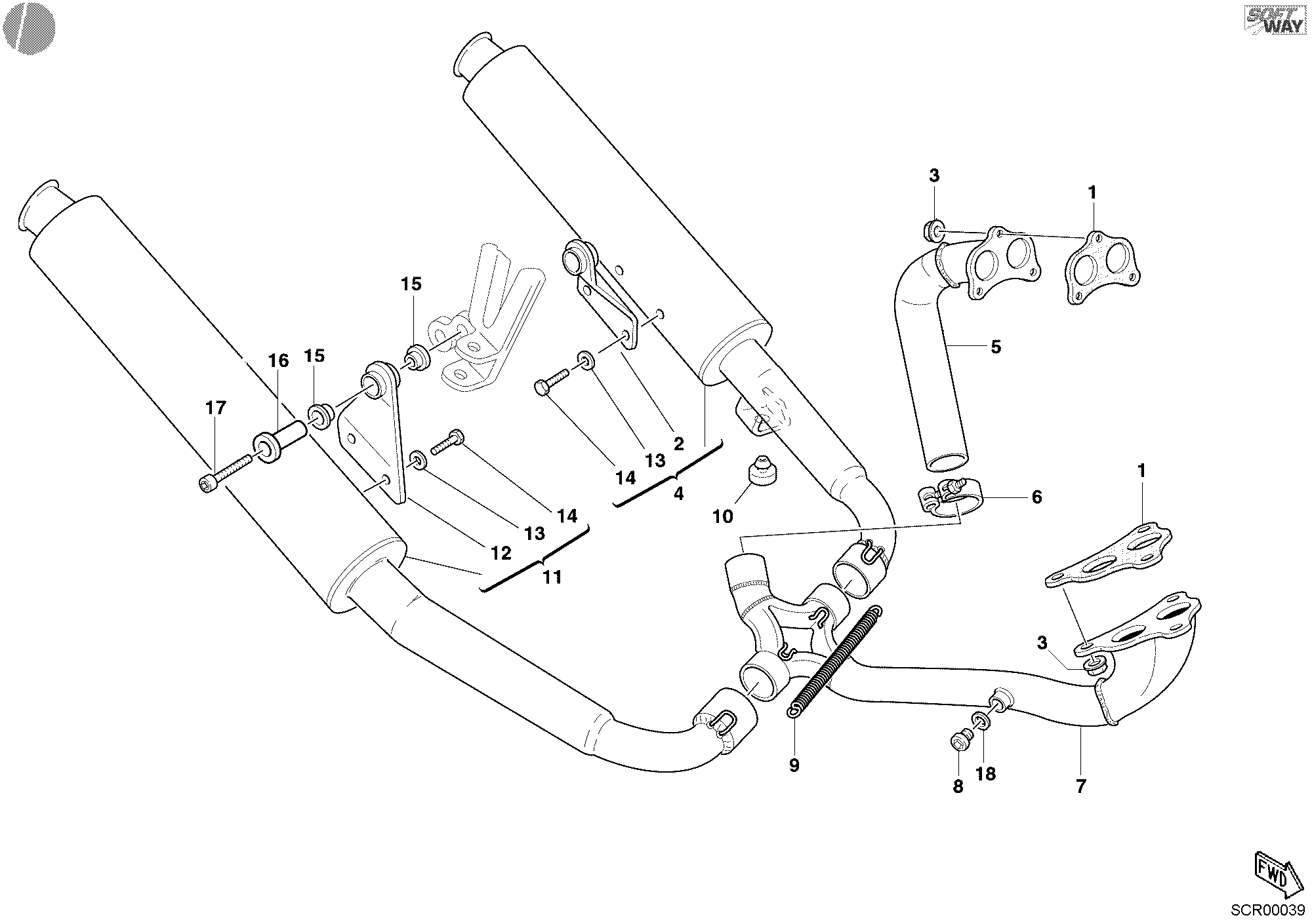 017 ECHAPPEMENT POUR SPORT TOURING ST4 2003