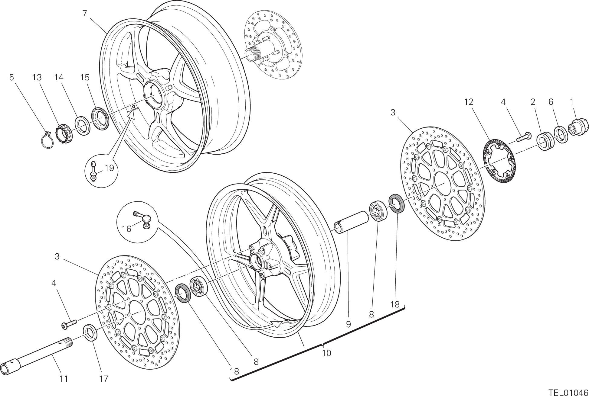 026 RUOTA ANTERIORE E POSTERIORE POUR SUPERSPORT 950 2022