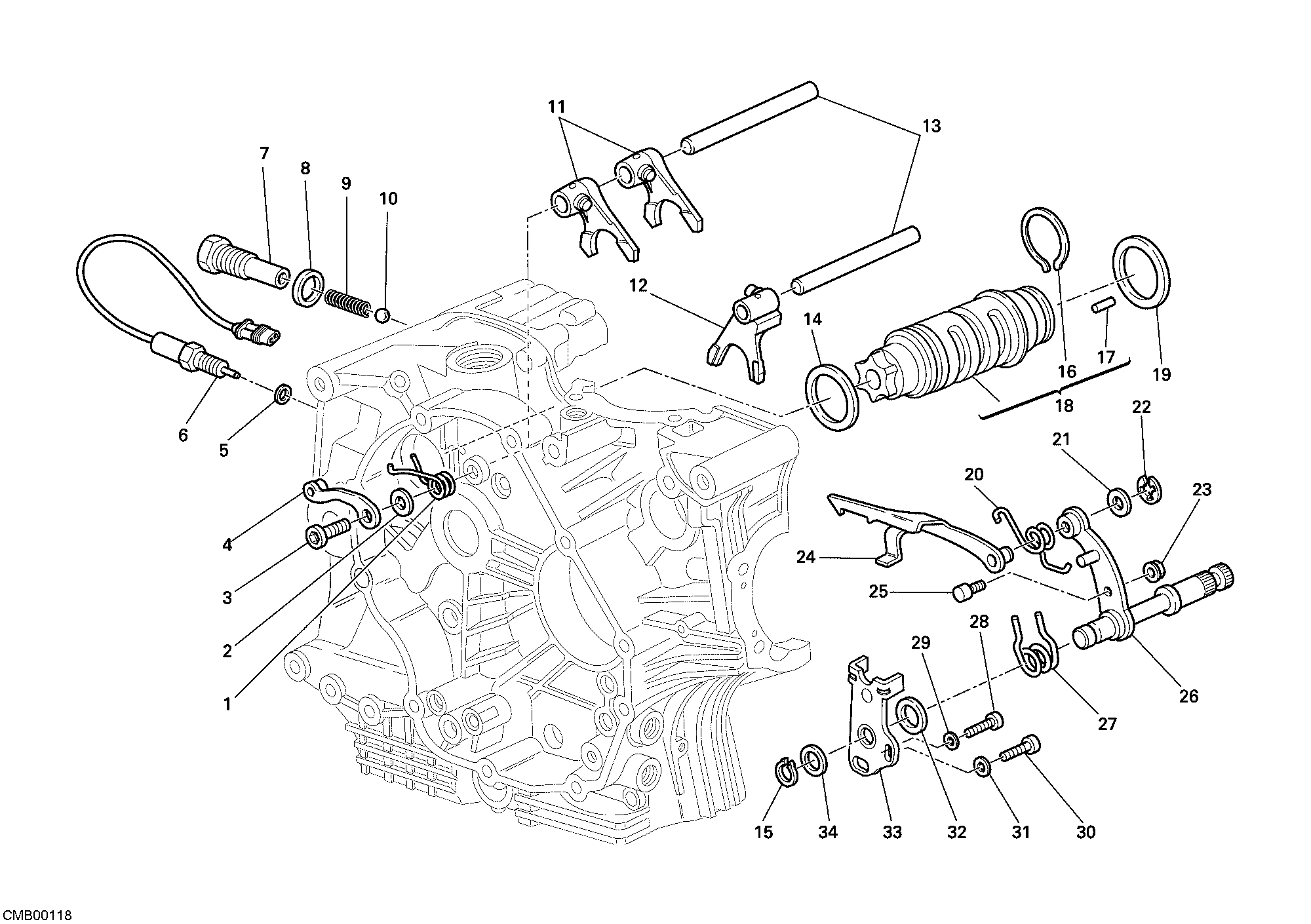 002 ARBRE SELECTEUR DE VITESSES POUR SPORTCLASSIC GT1000 2007