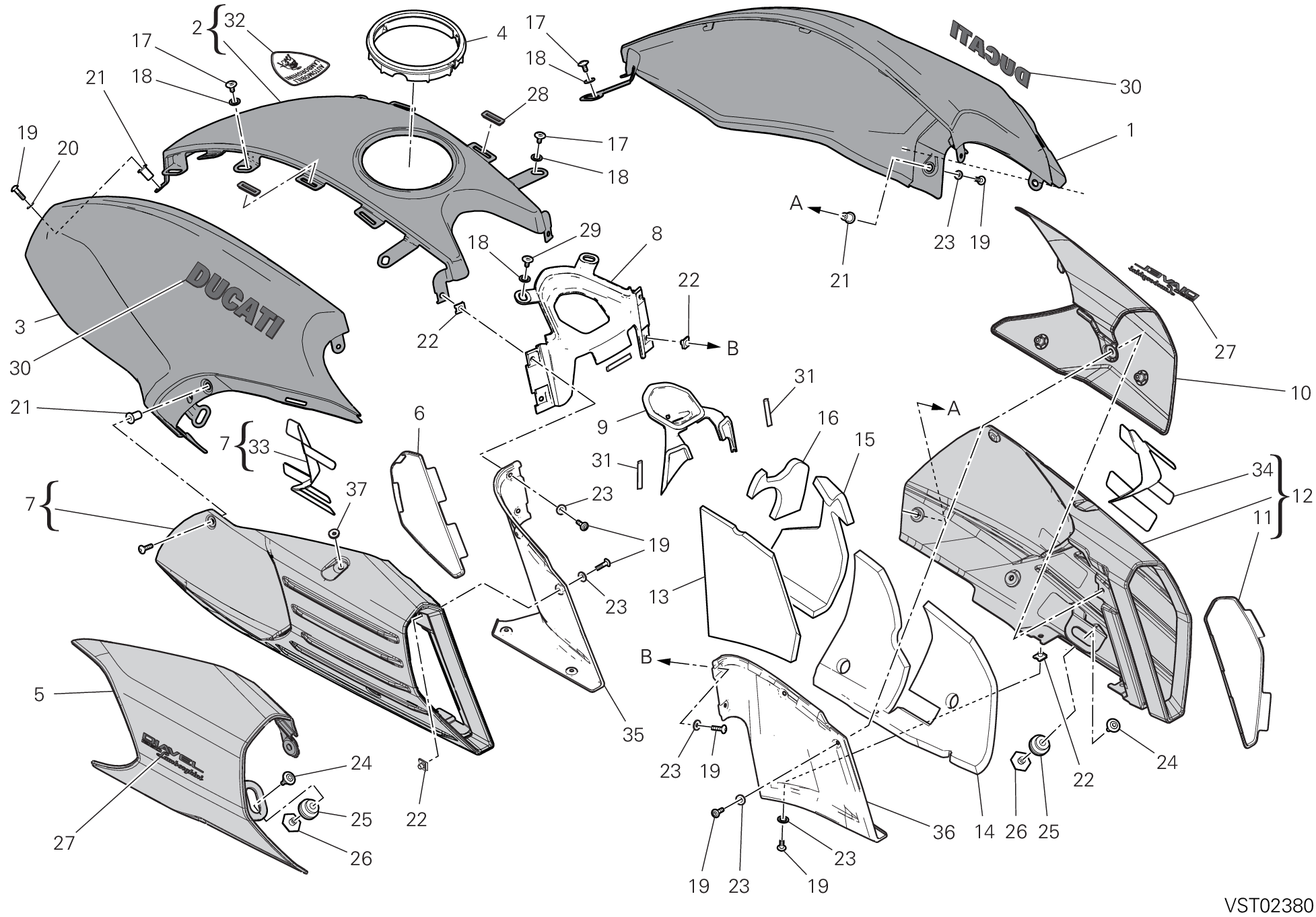 36B HABILLAGE POUR DIAVEL 1260 LAMBO 2021