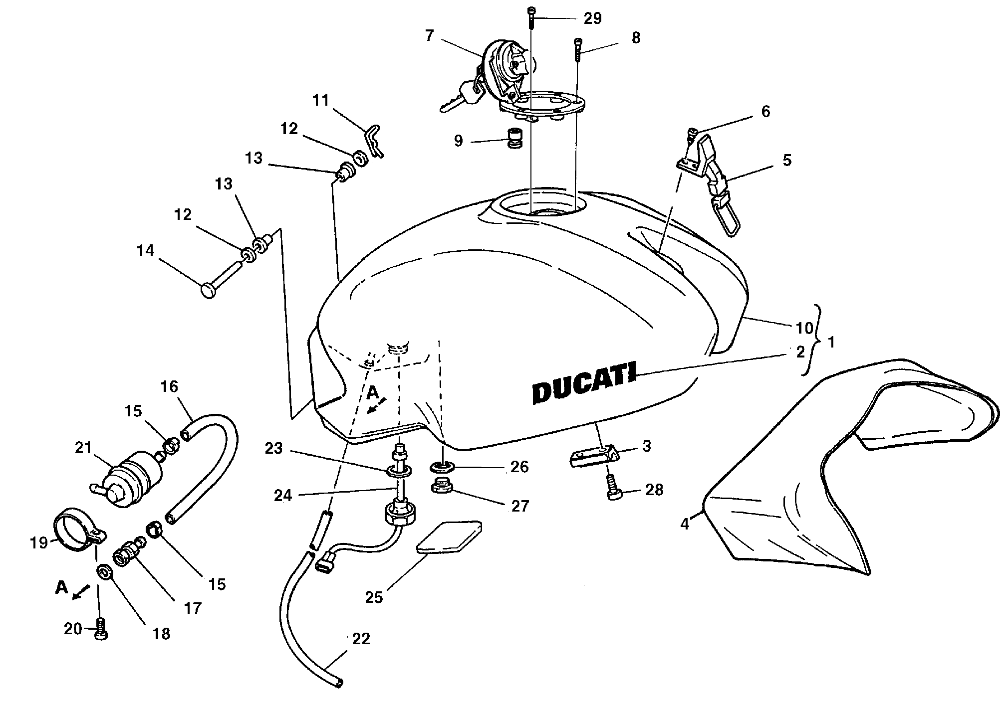 320 RESERVOIR CARBURANT POUR MONSTER 600 CITY 1999