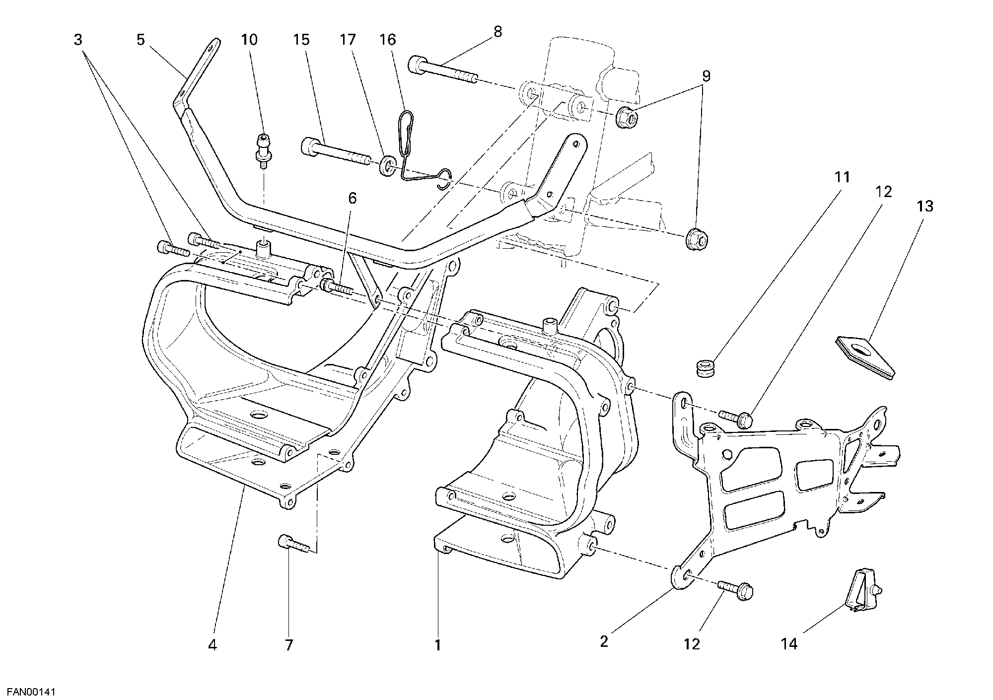 022 SUPPORT FEU AVANT POUR SPORT TOURING ST3 S ABS 2007
