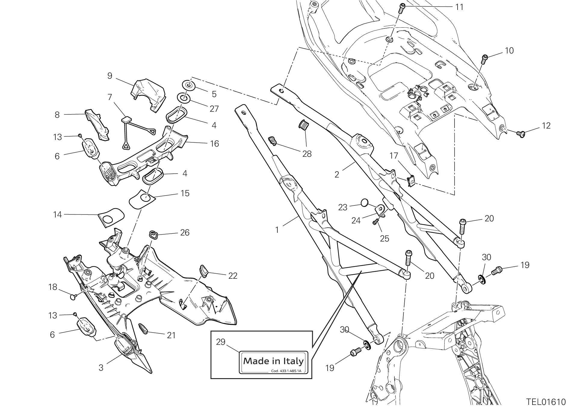 33D BRIDE ARRIERE POUR MULTISTRADA V4 2024