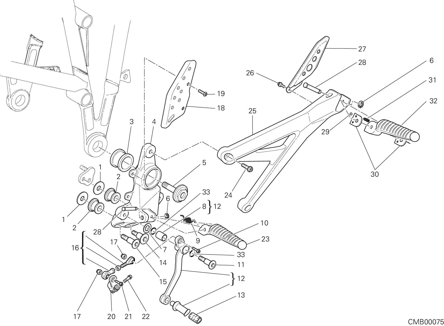 31A REPOSE PIED GAUCHE POUR MULTISTRADA 1000 2004