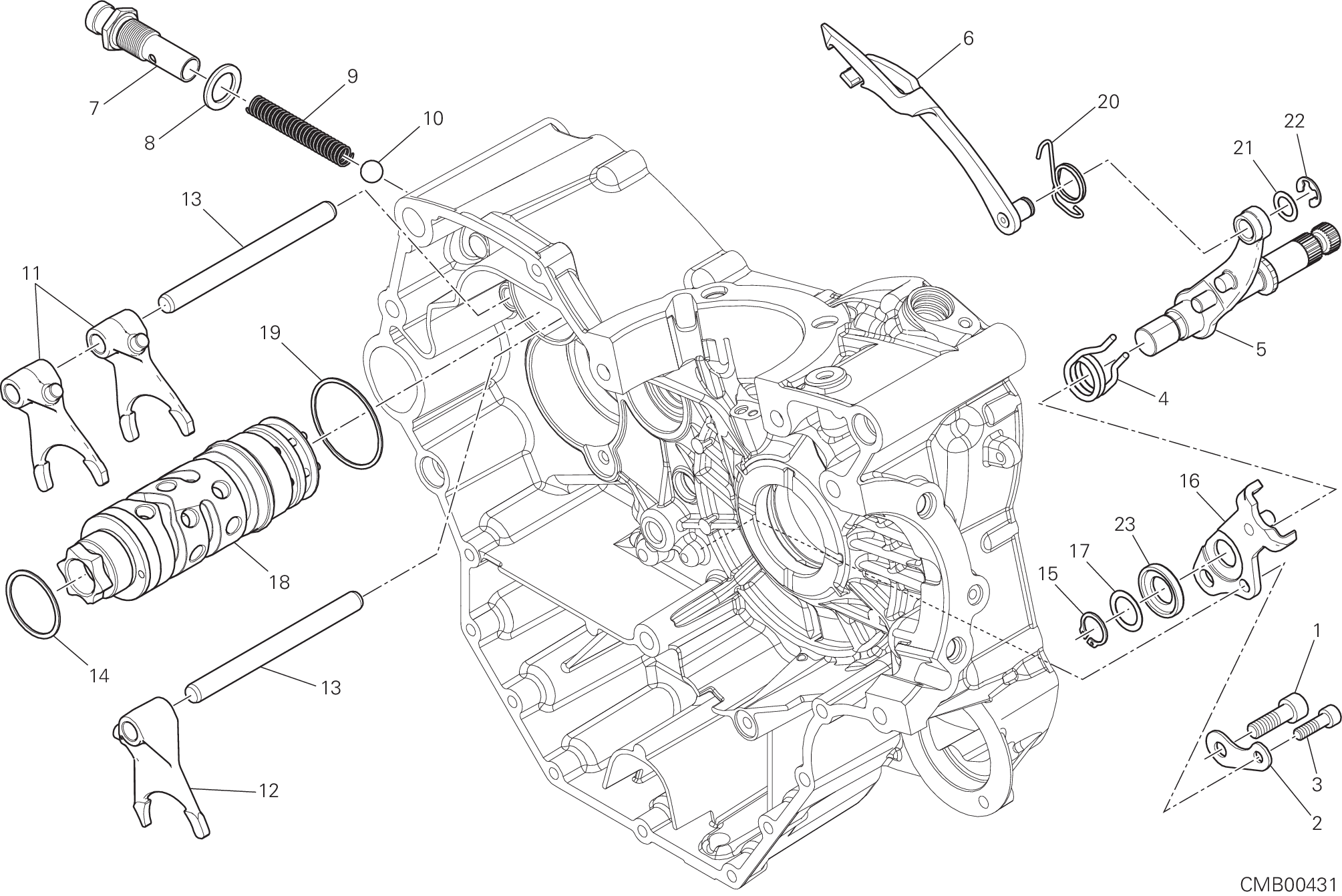002 TAMBOUR CHANGEMENT VITESSE FOURCHETTE POUR MONSTER 821 2015