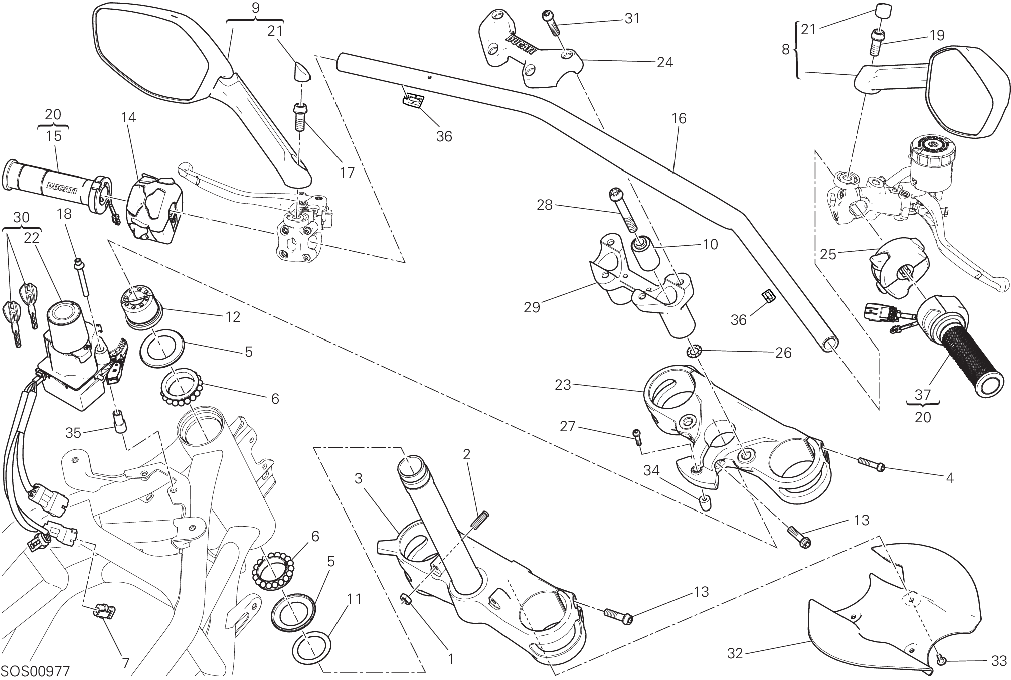 021 GUIDON POUR MULTISTRADA 1200 S TOURING 2015
