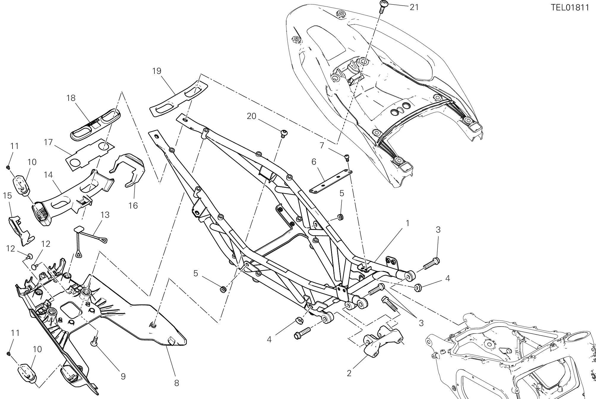 027 BRIDE ARRIERE POUR MULTISTRADA V2 2025