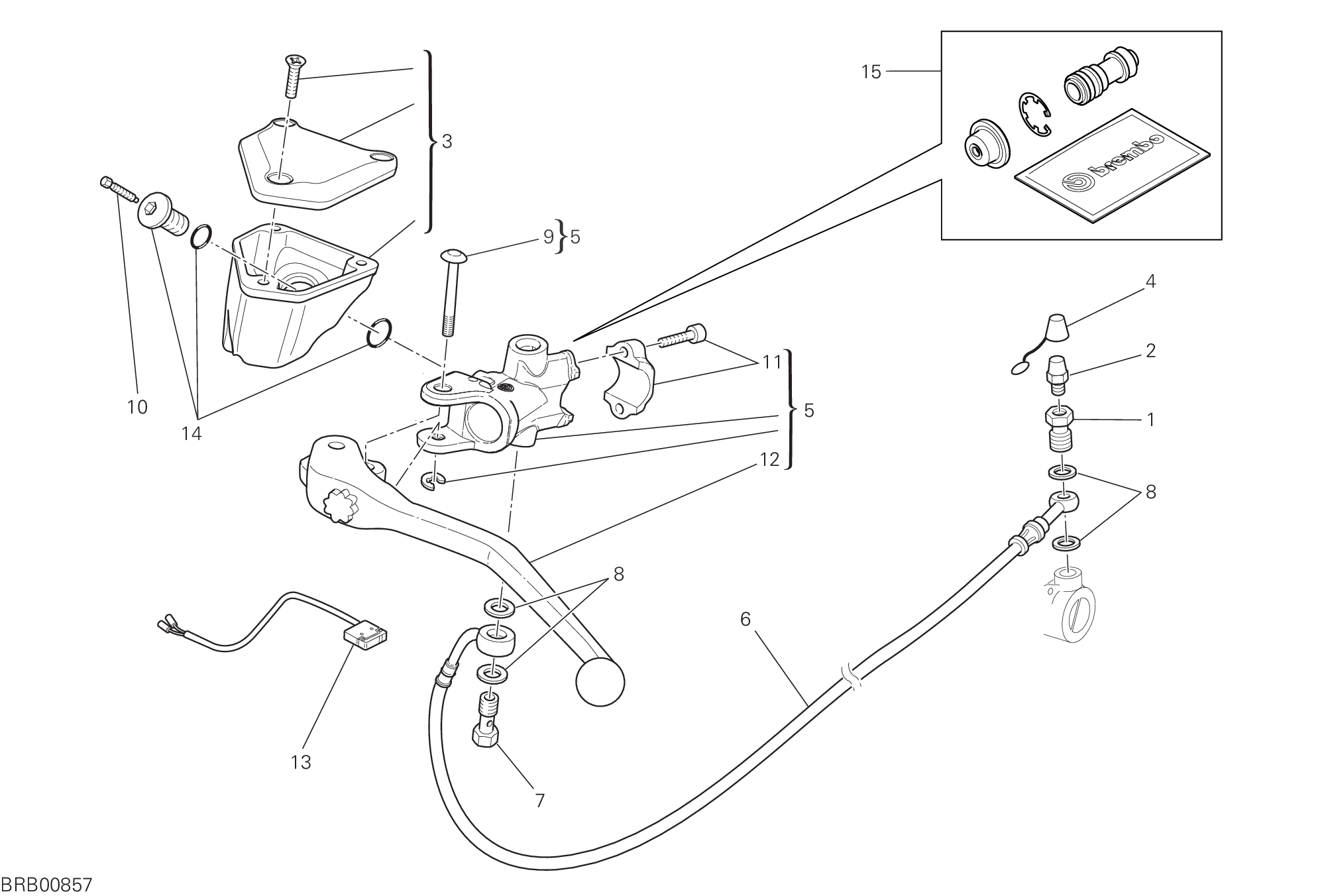 023 MAITRE CYLINDRE EMBRAYAGE POUR SUPERBIKE 749 2003