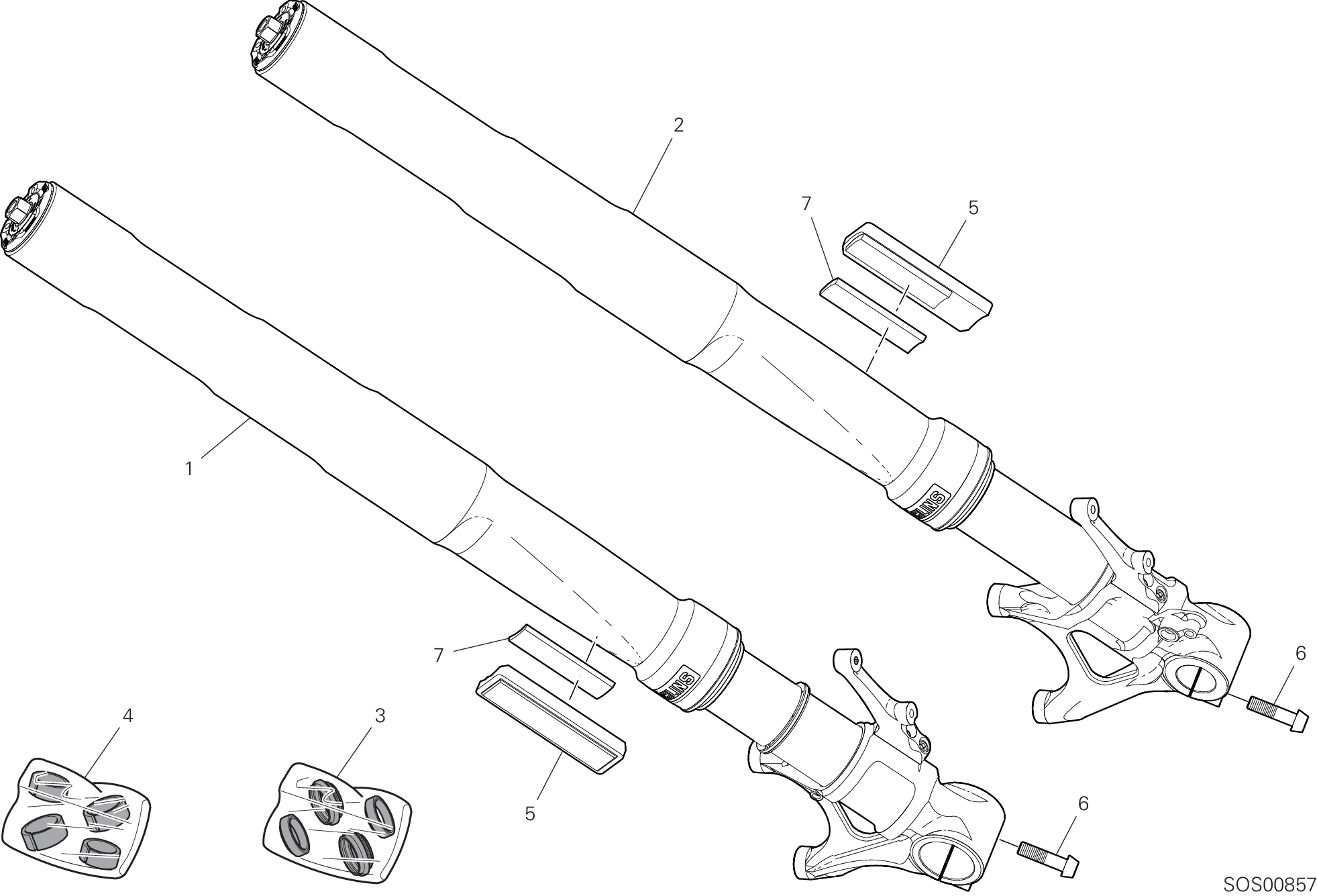 21A FOURCHE AVANT POUR SUPERBIKE 1299 SUPERLEGGERA 2017