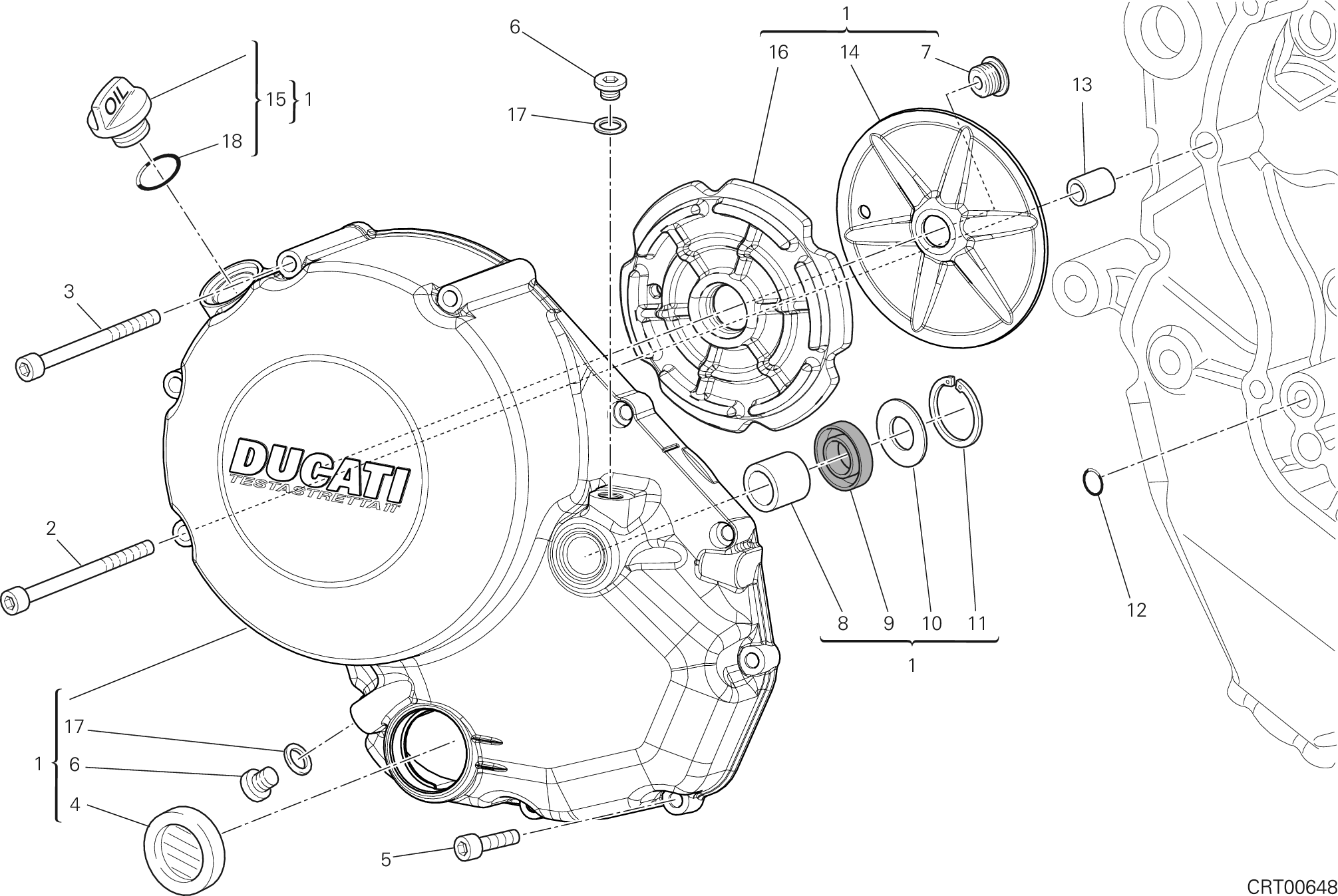 005 COUVERCLE EMBRAYAGE POUR MONSTER 1200 S STRIPES 2015