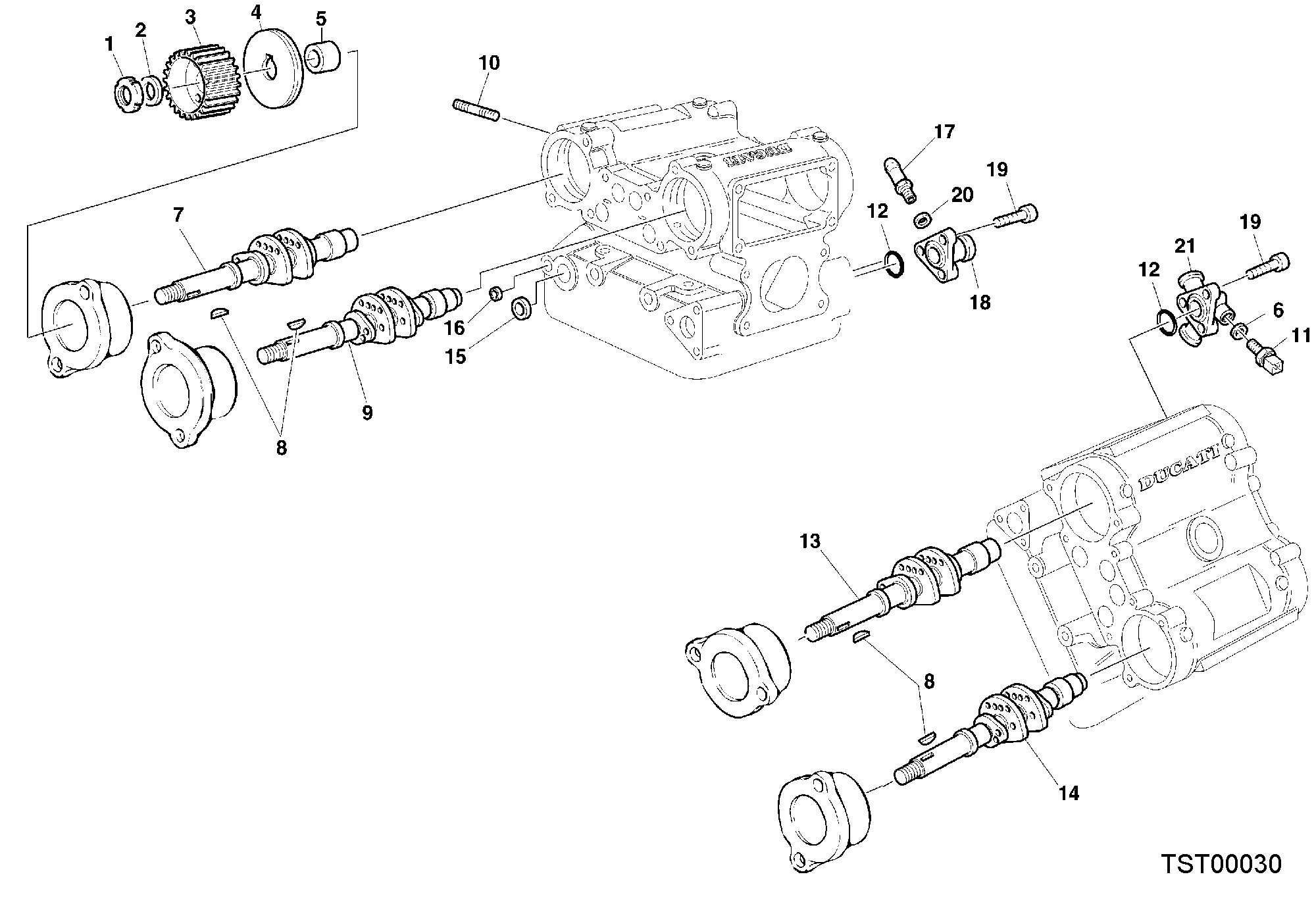 014 ARBRE A CAMES POUR SUPERBIKE 748 RS 2000
