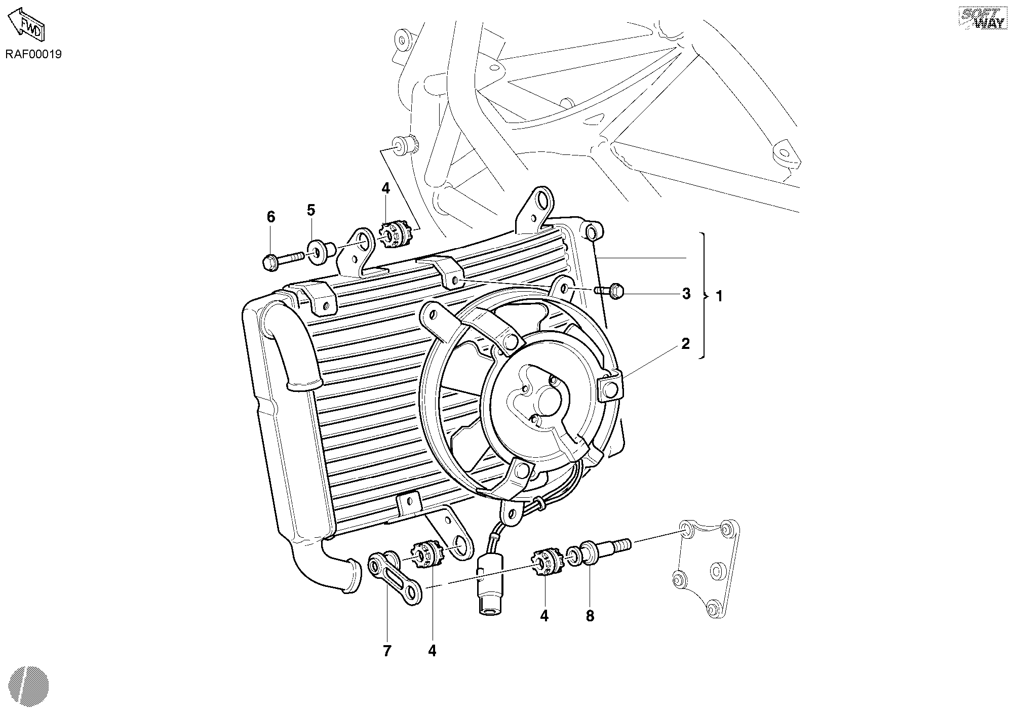 032 RADIATEUR DEAU POUR SUPERBIKE 748 E 2001