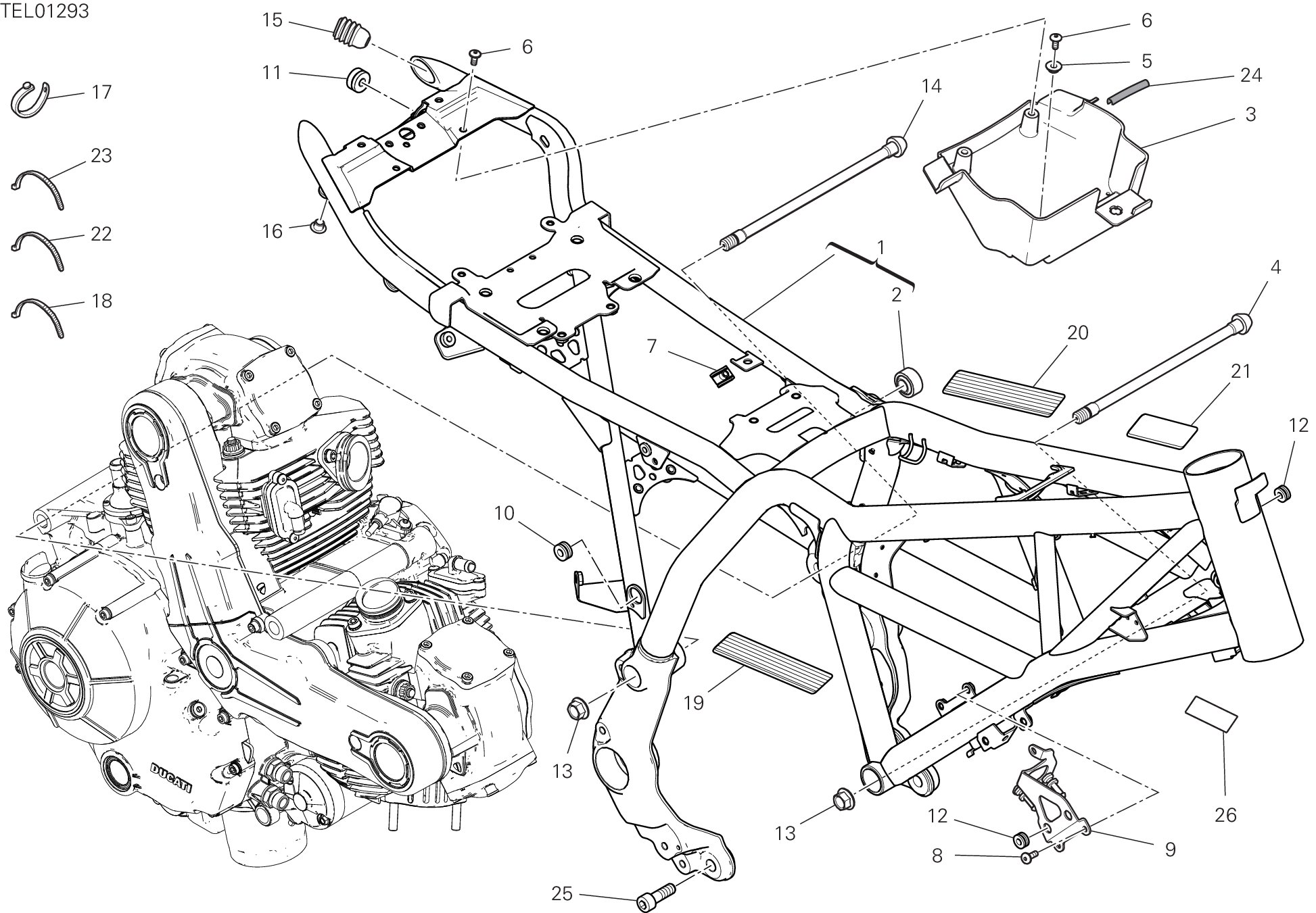 33A CADRE POUR SCRAMBLER DESERT SLED 2020