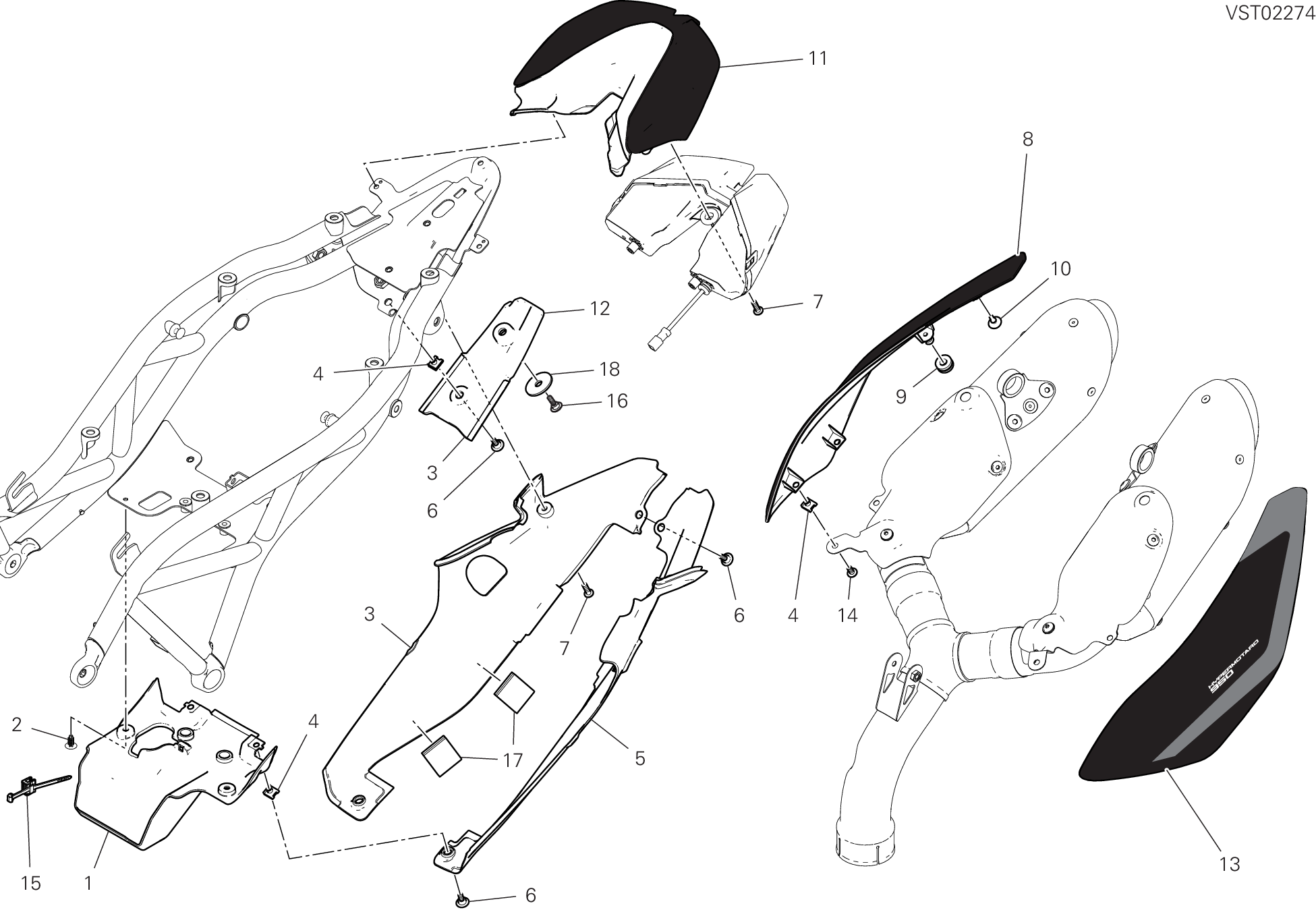 36C HABILLAGE POUR HYPERMOTARD 950 RVE 2021