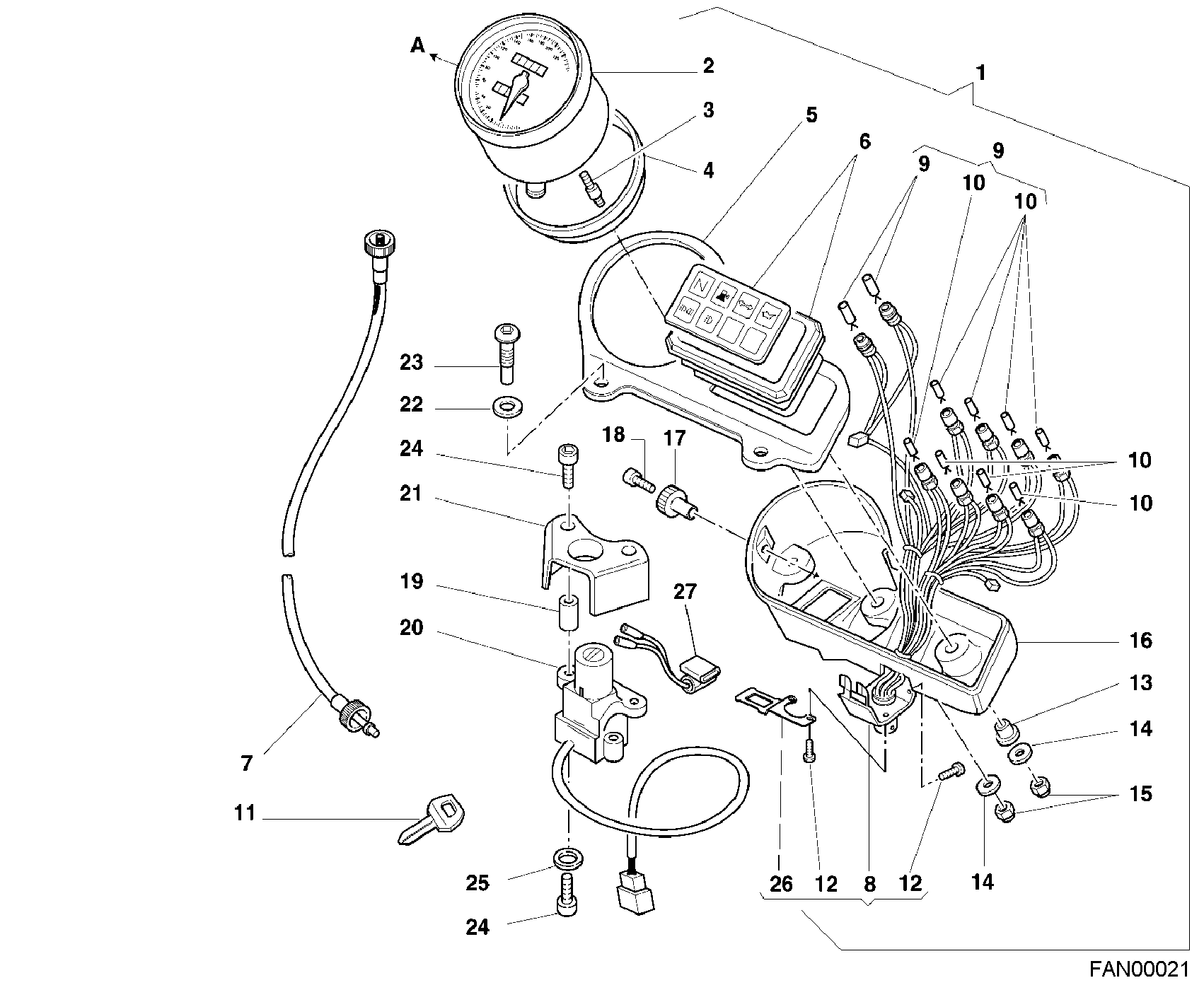 23A COMPTEURS MY00 POUR MONSTER 400 2001