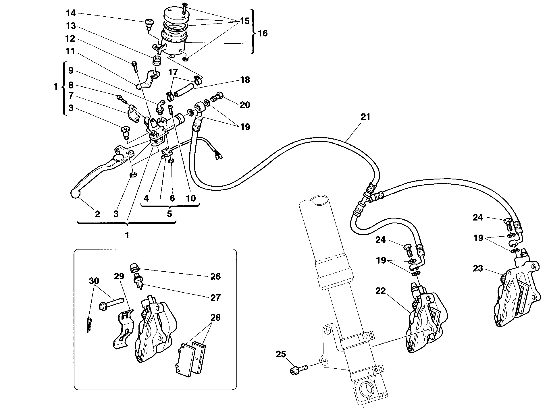 025 SYSTEME DE FREIN AVANT POUR SUPERBIKE 916 SPS 1998