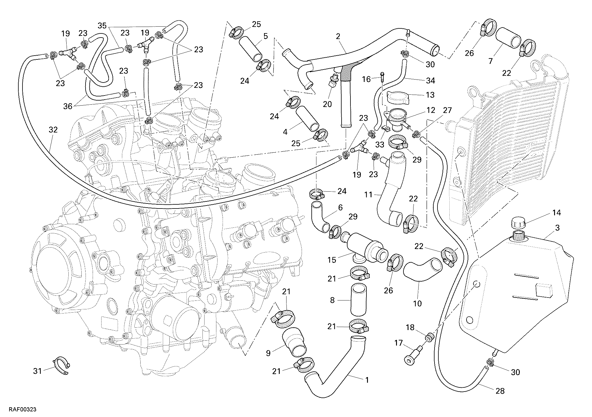 124 CIRCUIT DE REFROIDISSEMENT POUR DESMOSEDICI RR 2008
