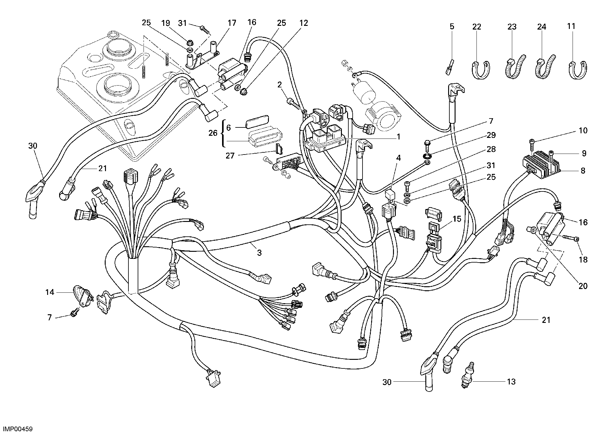 018 FAISCEAU DE FILS POUR MONSTER S2R 1000 2008