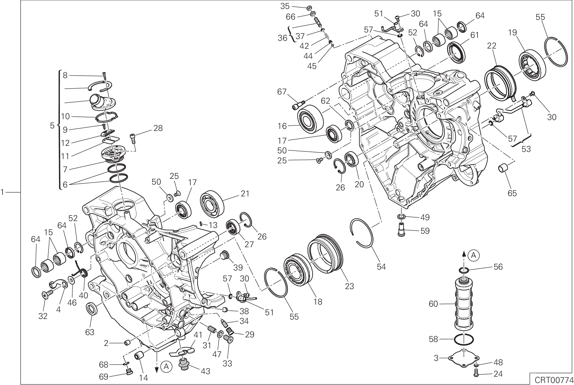 010 PAIRE DE DEMI CARTERS POUR MULTISTRADA 1260 S ABS 2020