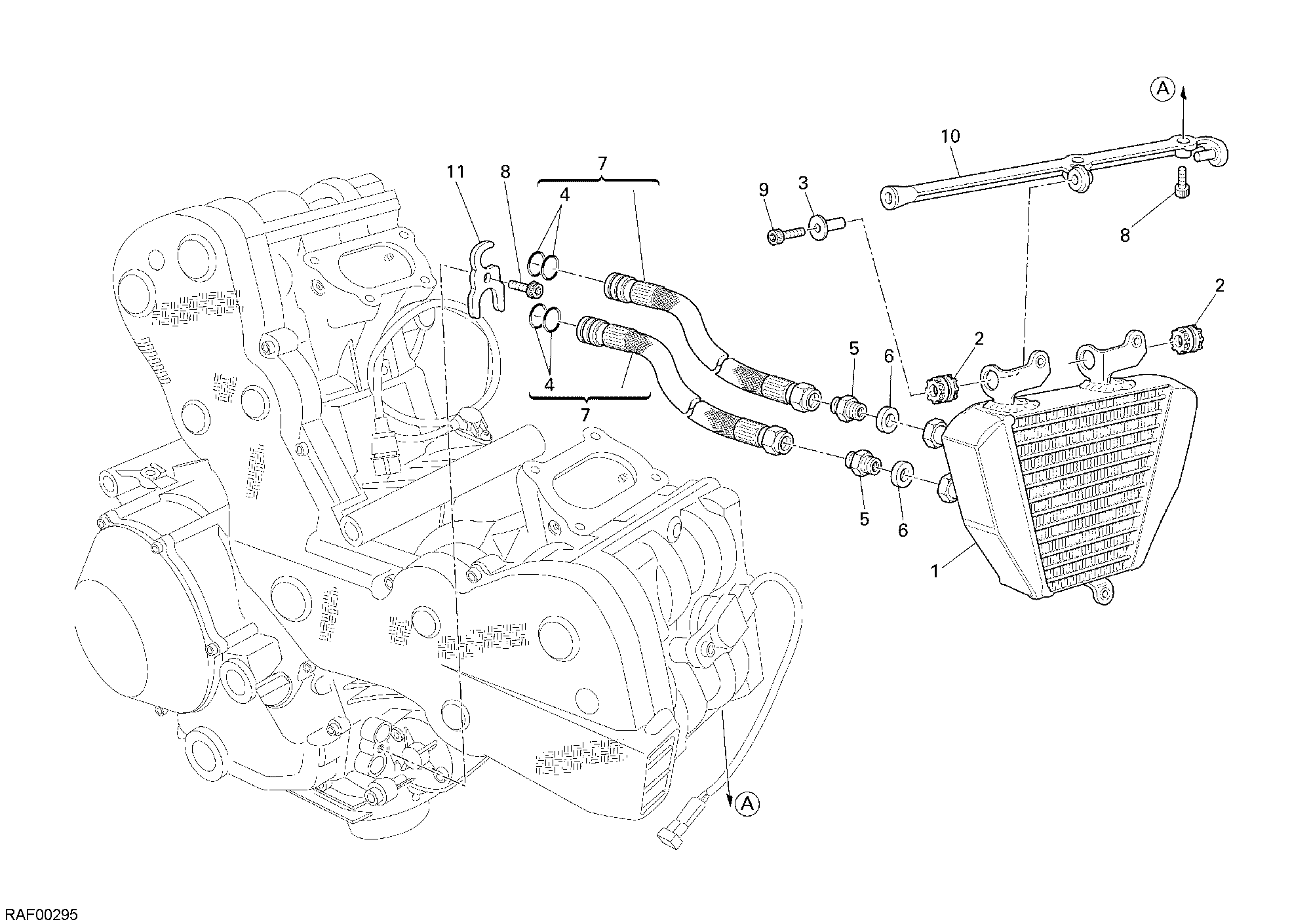 016 RADIATEUR A HUILE POUR SUPERBIKE 1098 R 2008
