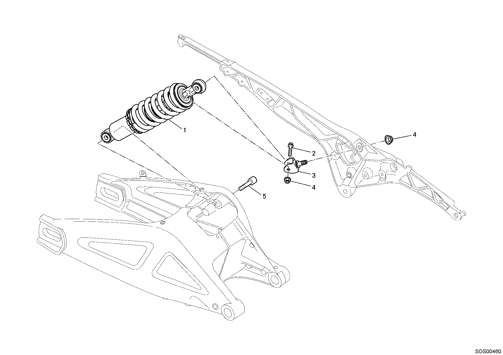 033 AMORTISSEUR ARRIERE POUR MONSTER 696 2011