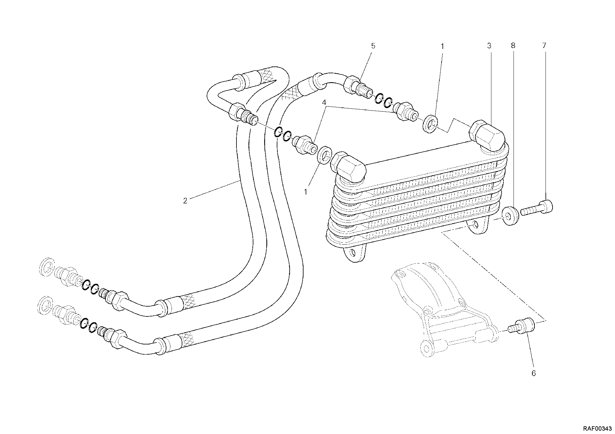 035 RADIATEUR A HUILE POUR HYPERMOTARD 796 2010