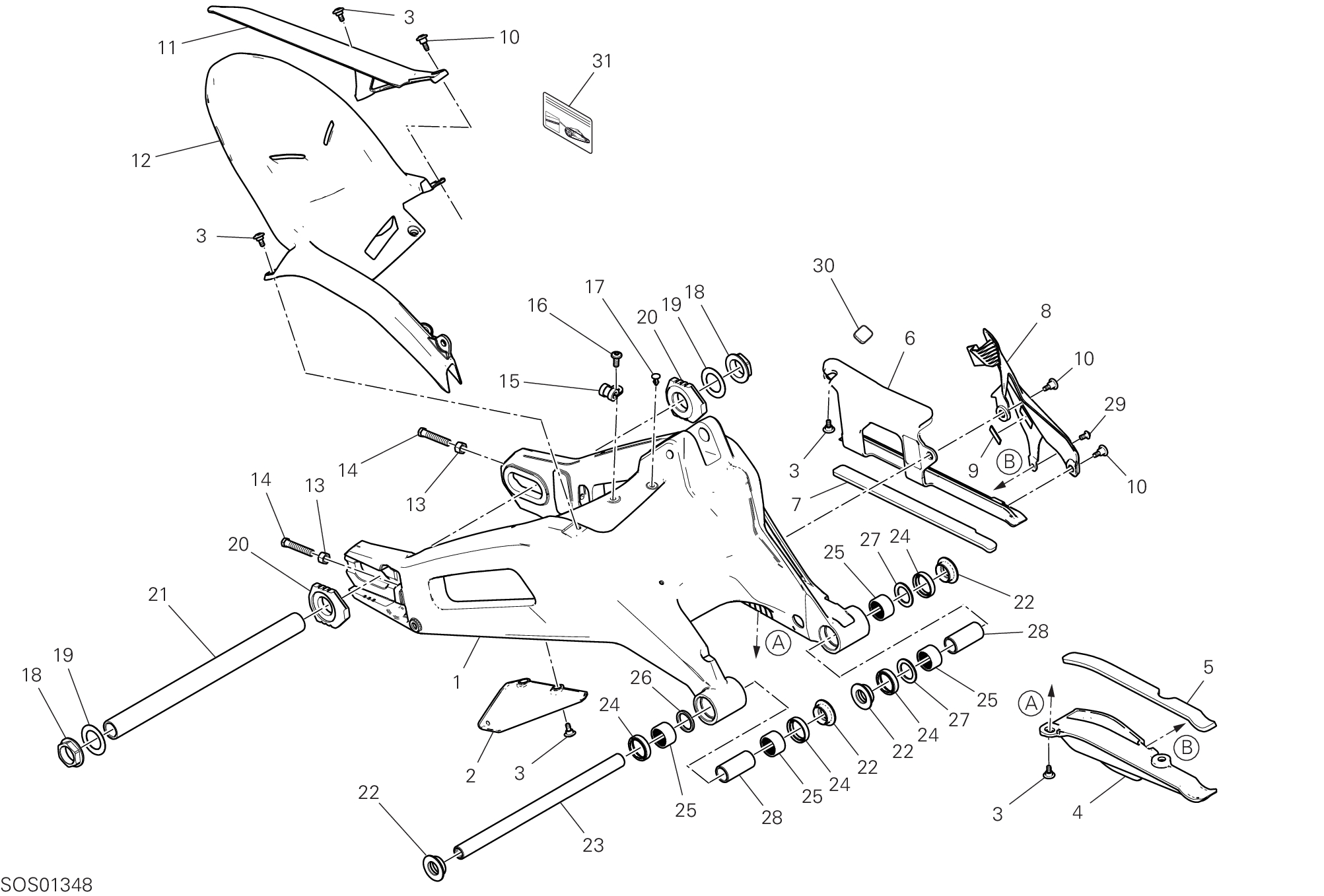 28A BRAS OSCILLANT POUR MULTISTRADA V2 2025