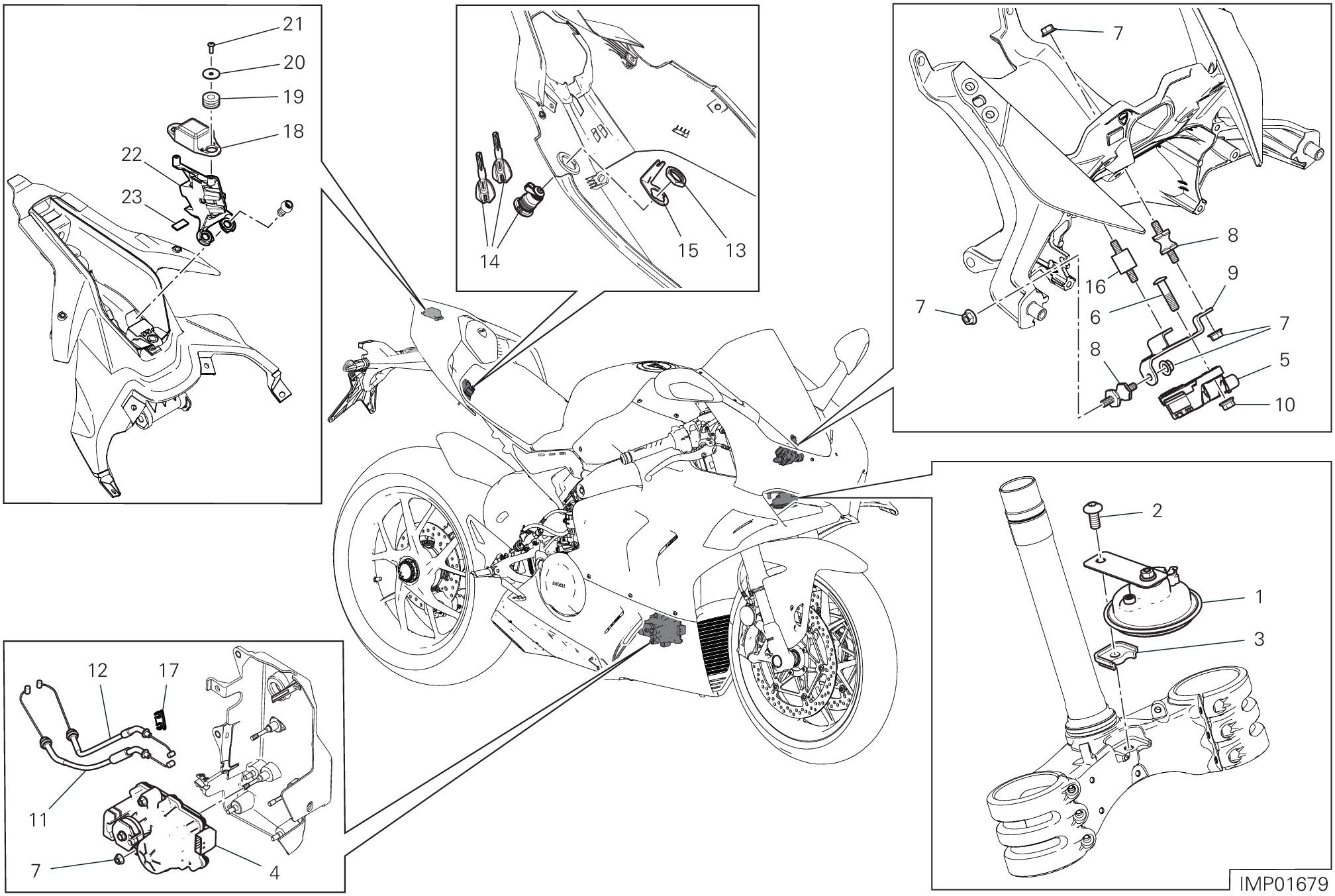 13E DISOISITIF ELECTRIQUES POUR SUPERBIKE PANIGALE V4 2023 BAGNAIA WORLD CHAMPION REPLICA 2024