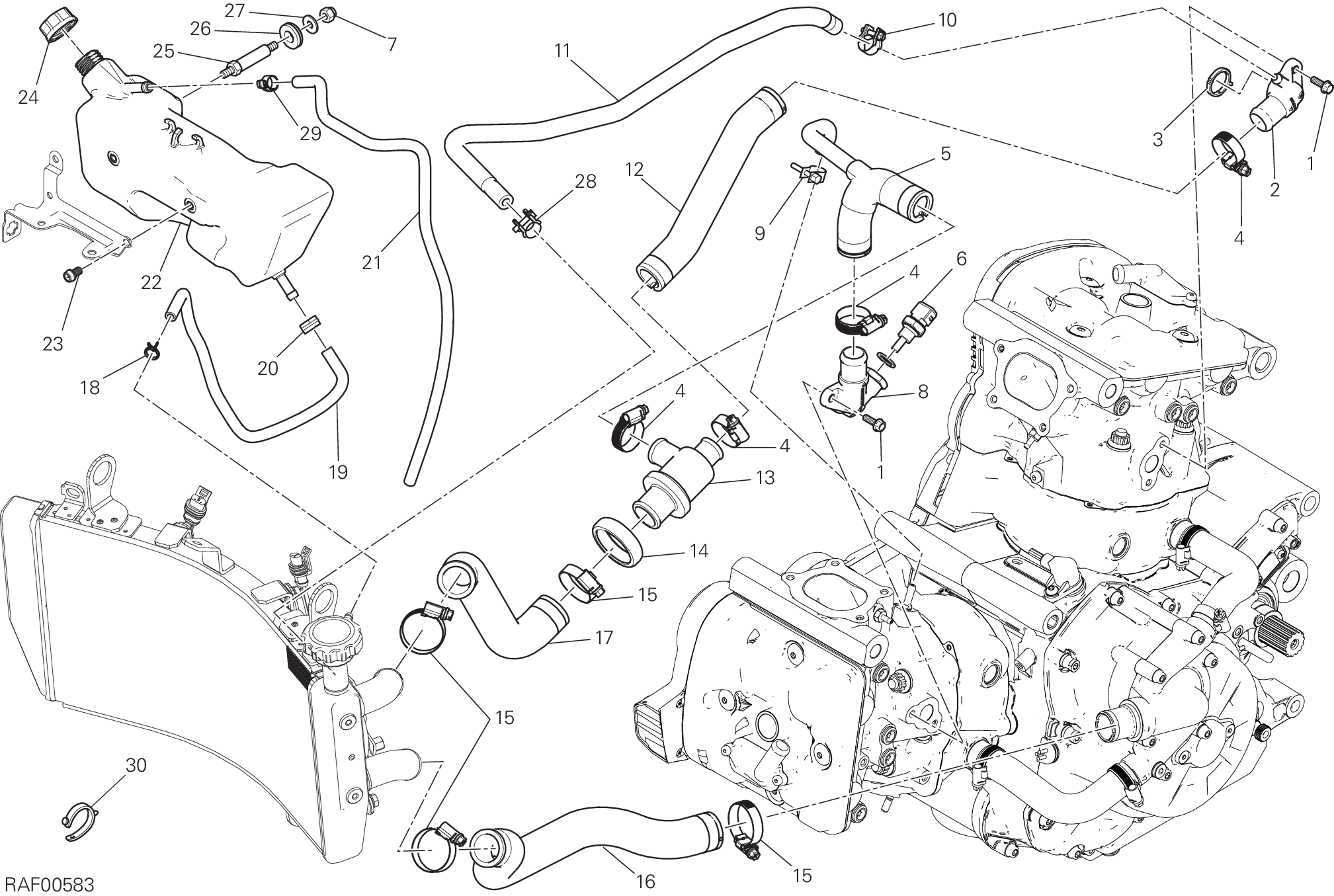 031 CIRCUITO DI RAFFREDDAMENTO POUR MONSTER 1200 2017