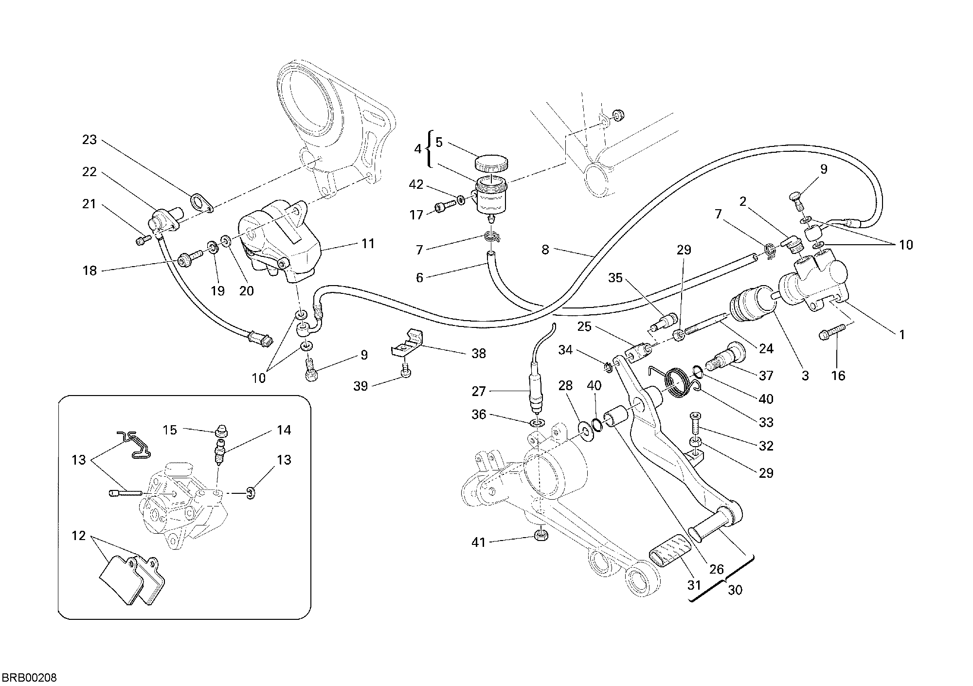 030 SYSTEME DE FREIN ARRIERE POUR MONSTER S2R 1000 2007