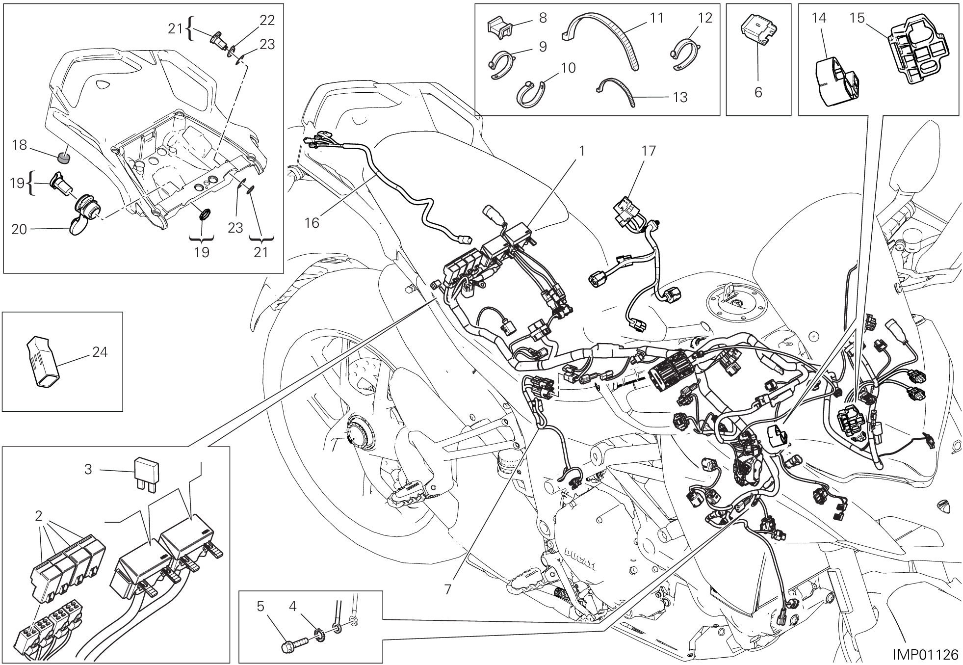 18B FAISCEAU DE FILS POUR MULTISTRADA 1260 TOURING 2020