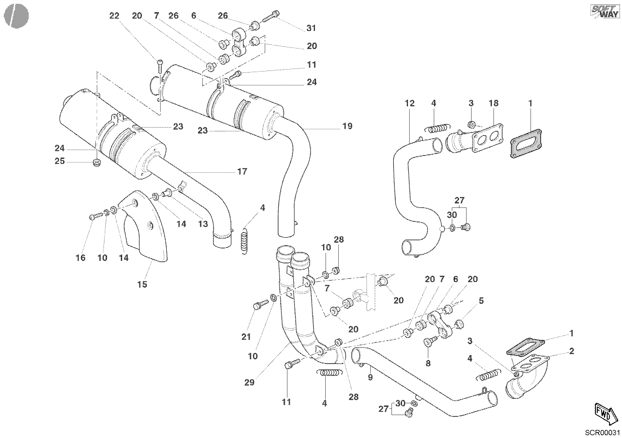 019 ECHAPPEMENT POUR SUPERBIKE 998 2002